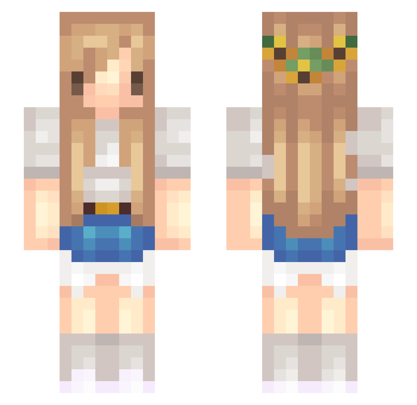 Ivory Minecraft skin, front and back view