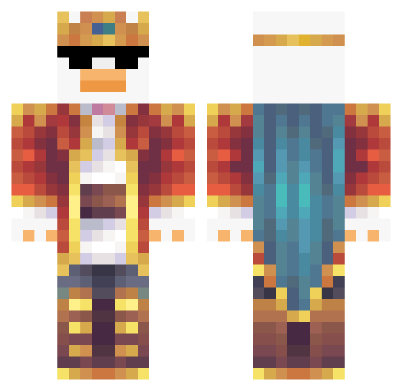lingluigi Minecraft skin, front and back view