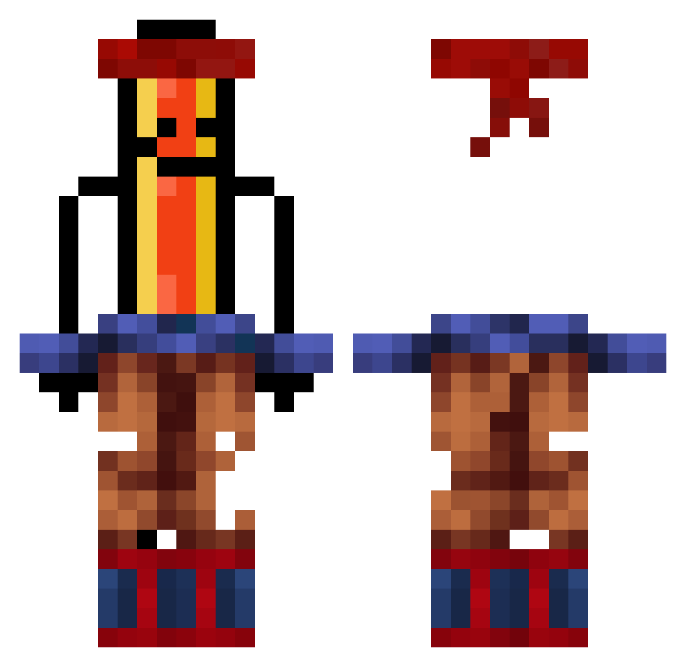 Starlords777 Minecraft skin, front and back view