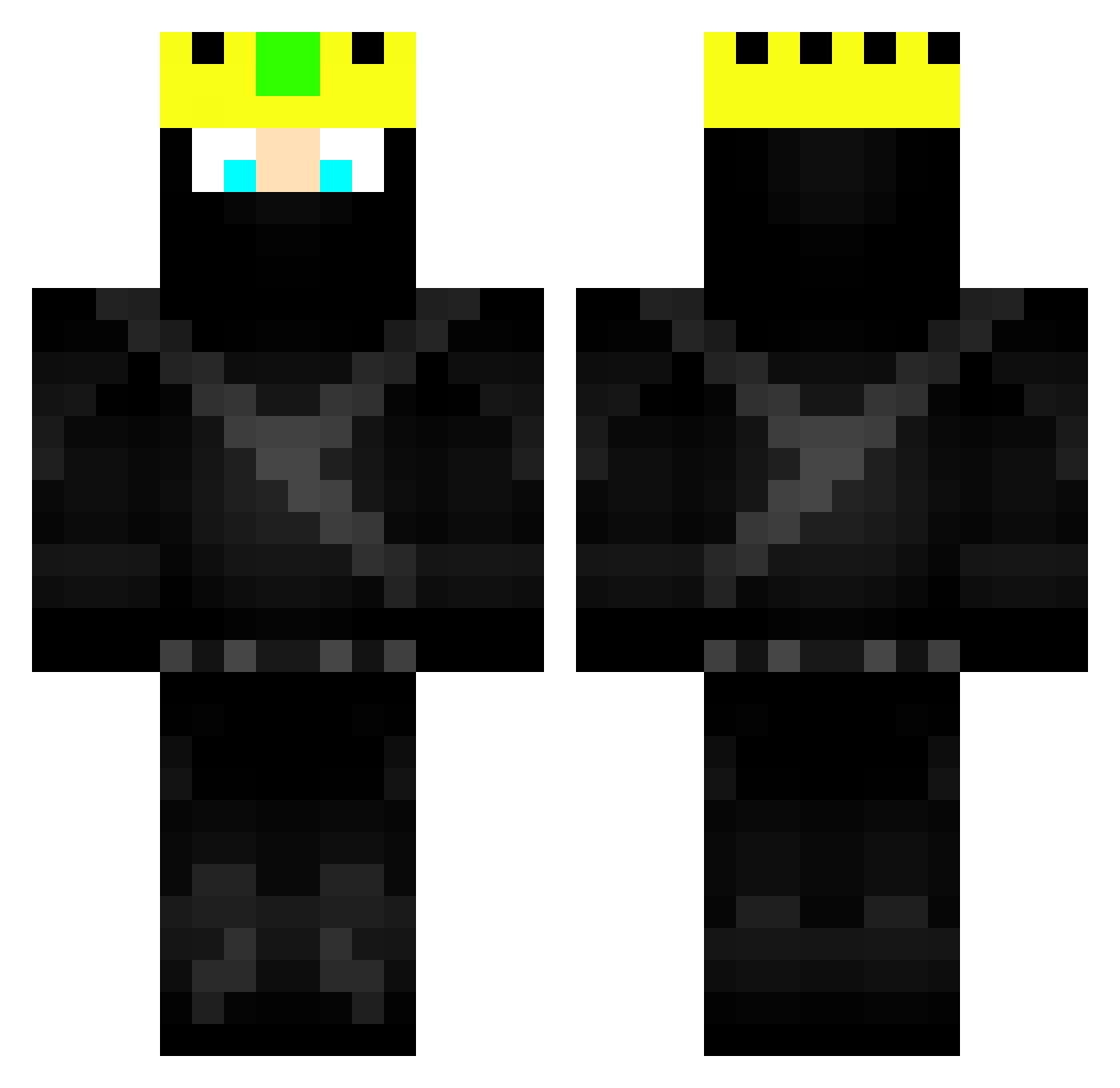Shadowkuba Minecraft skin, front and back view