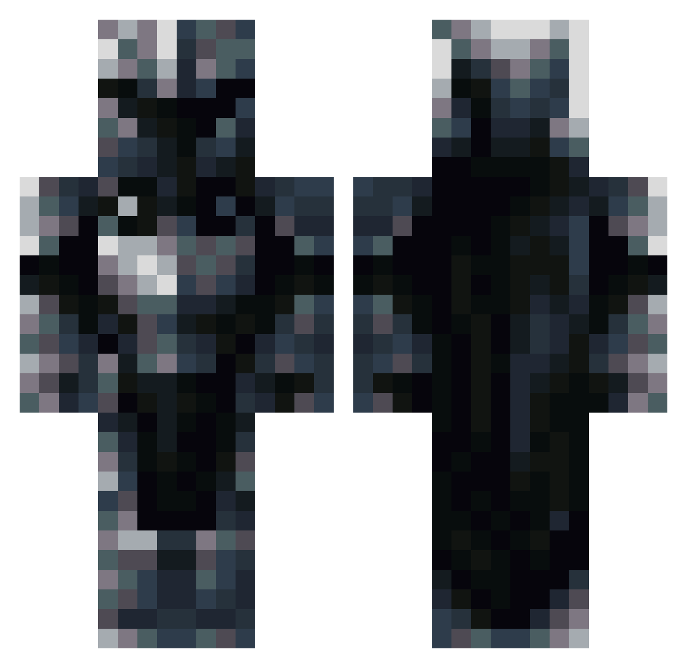 LocalScavenger Minecraft skin, front and back view
