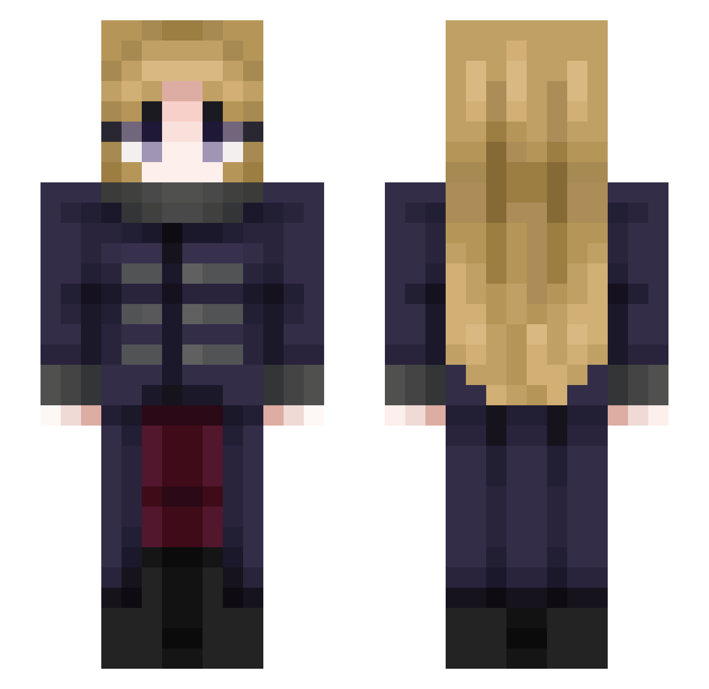 quasar_ Minecraft skin, front and back view