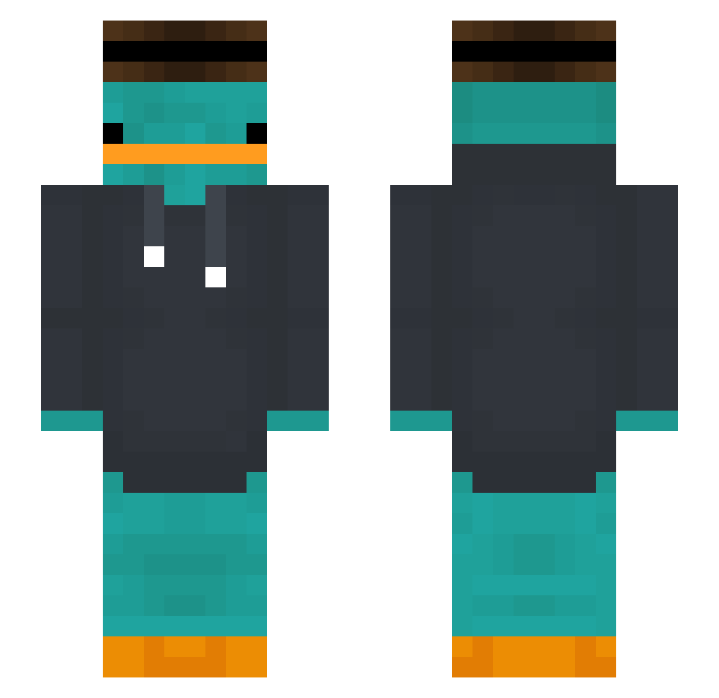 tirameZu Minecraft skin, front and back view