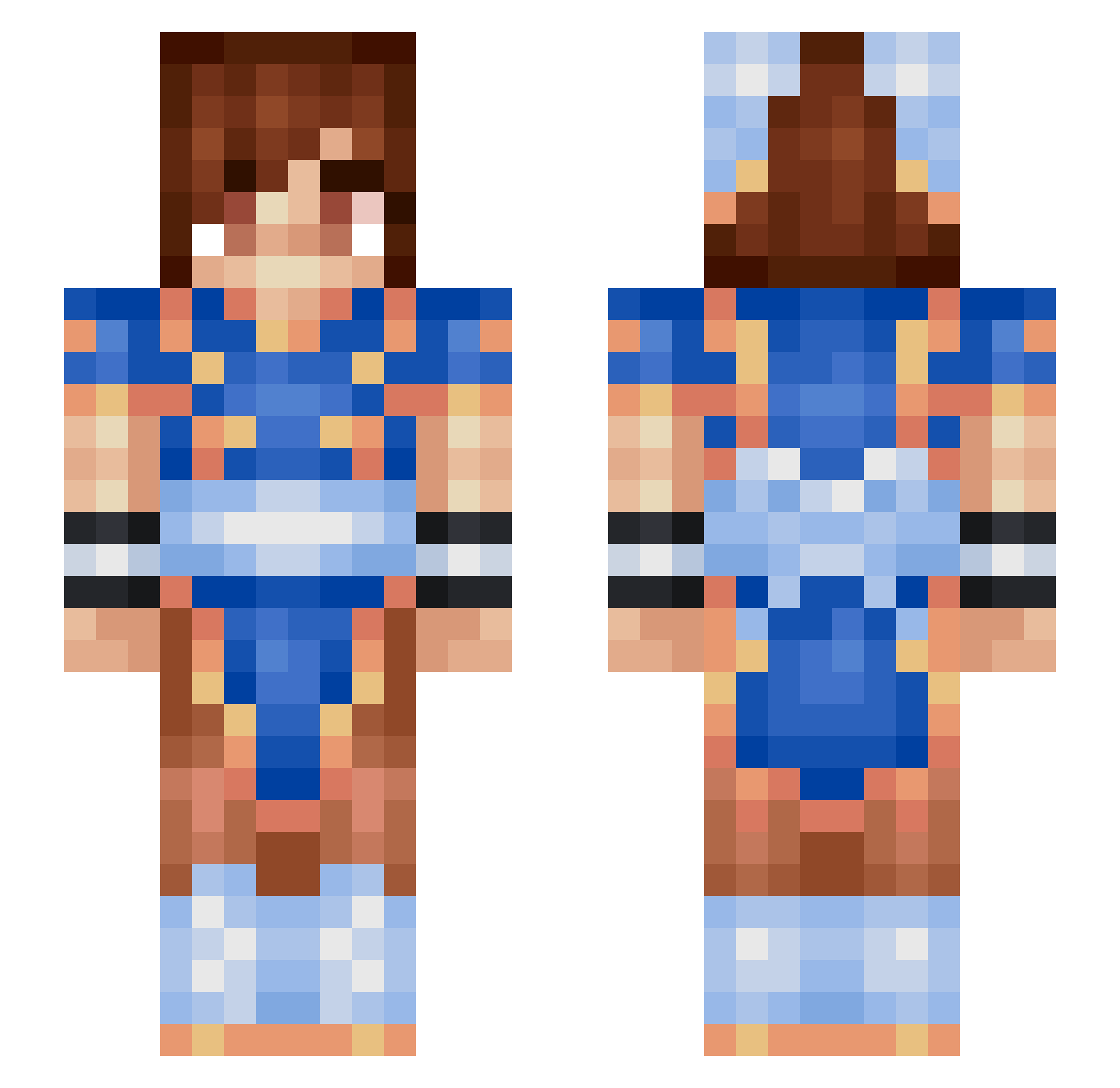 Hollanaman Minecraft skin, front and back view