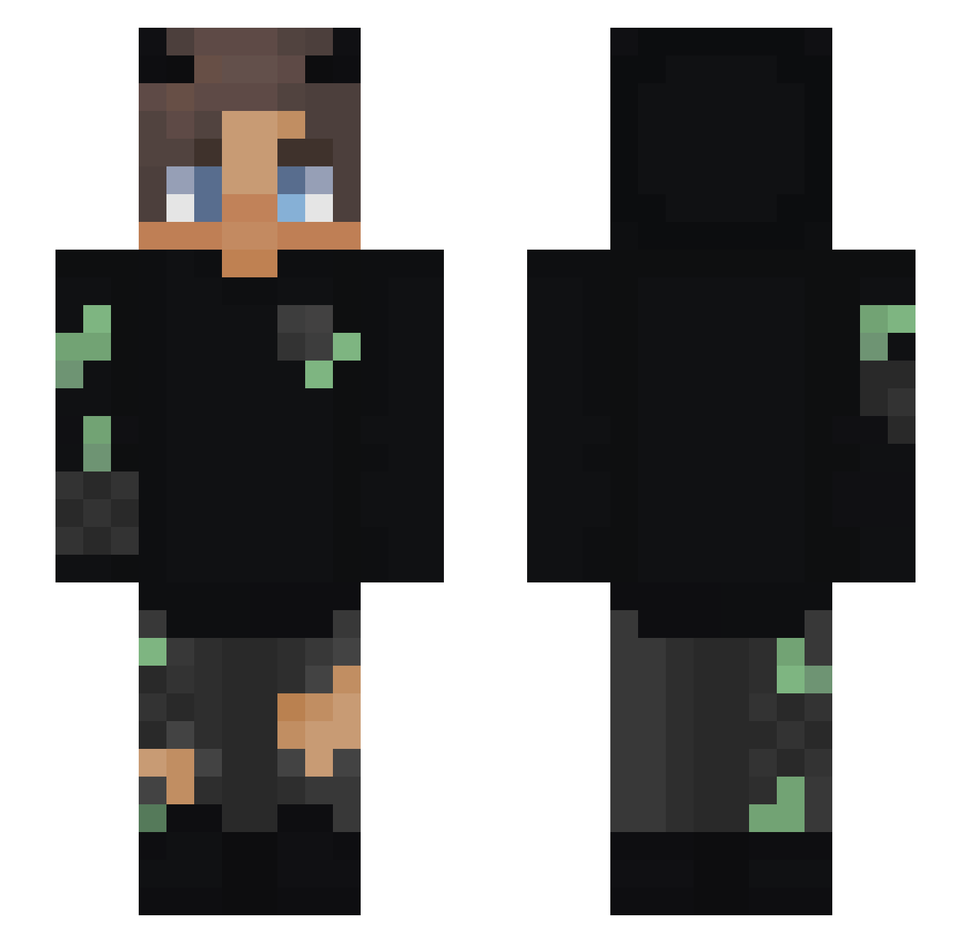 Suizid Minecraft skin, front and back view