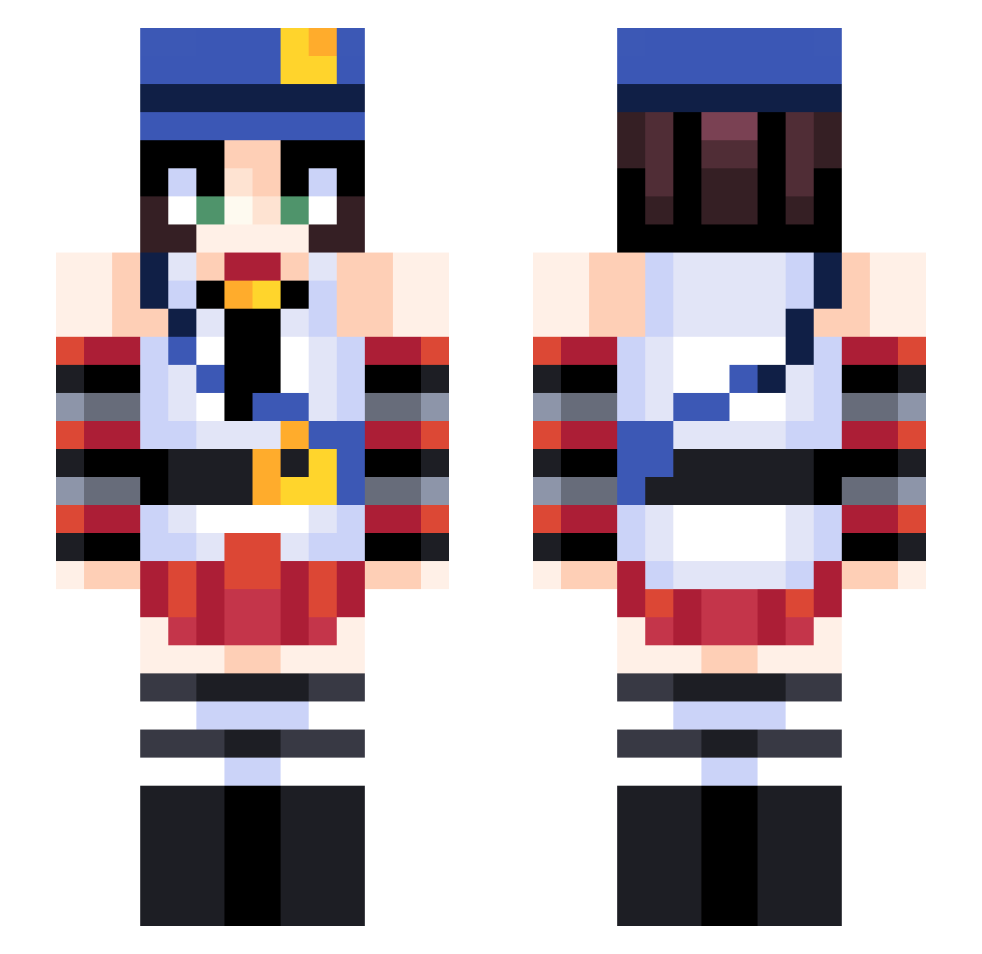 R31tZ Minecraft skin, front and back view