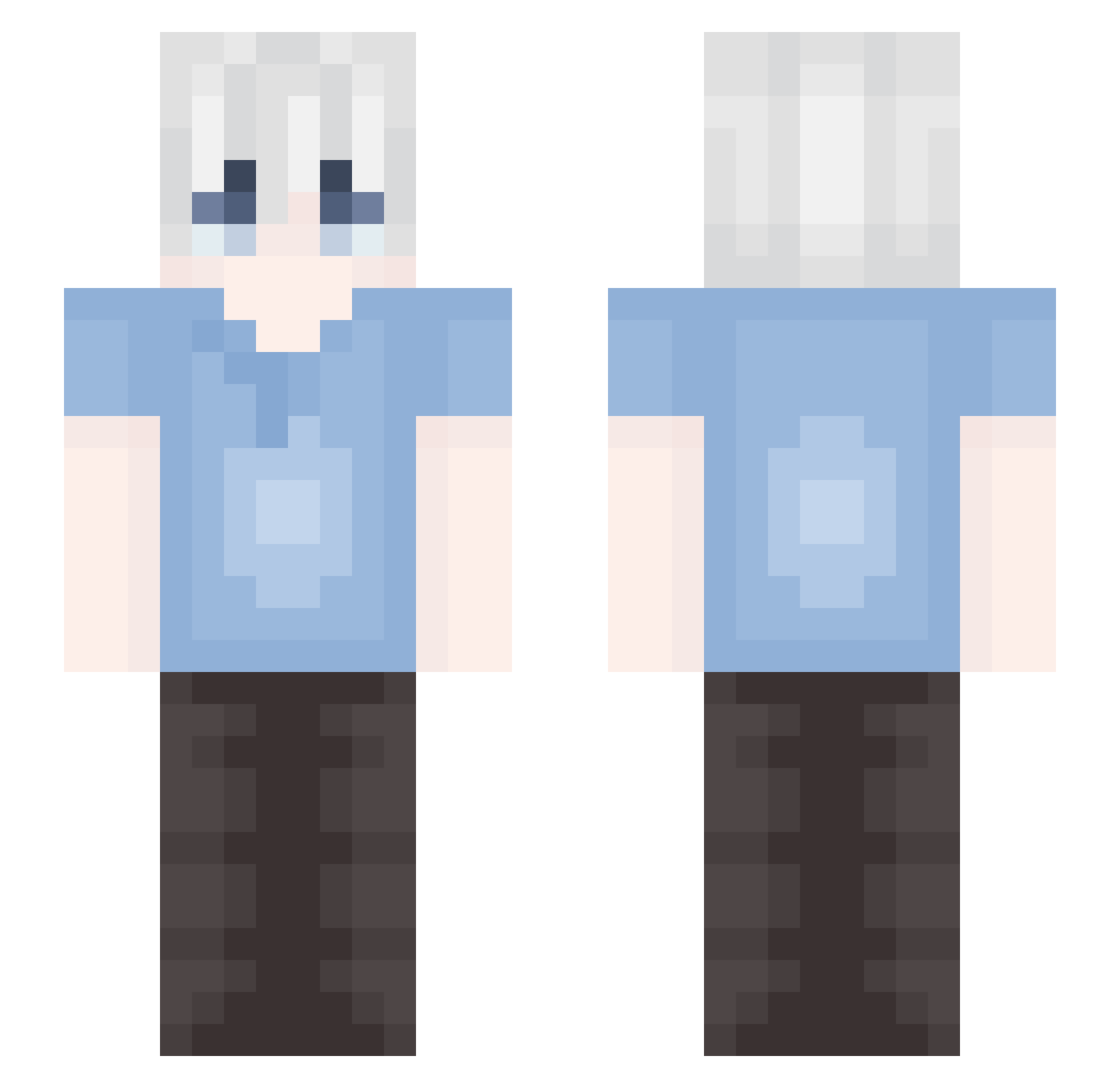 XStarsX Minecraft skin, front and back view