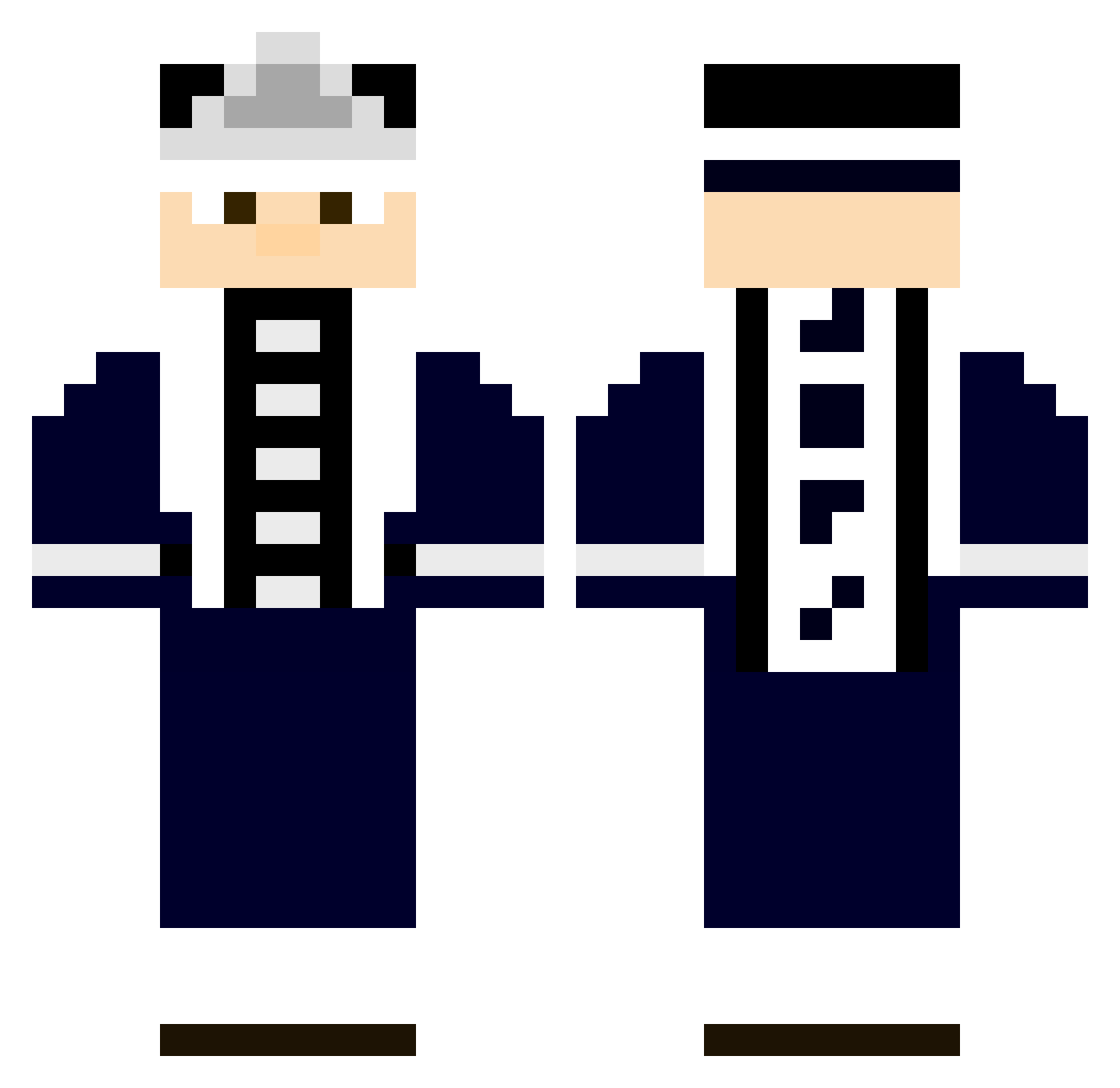 WingedMolotov Minecraft skin, front and back view