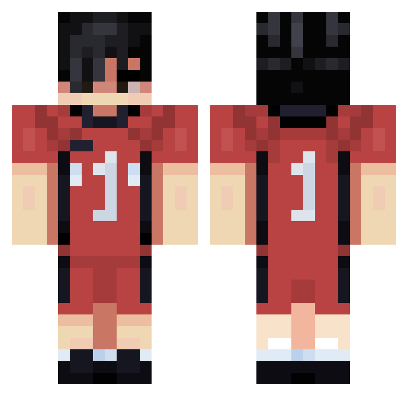 YejiH Minecraft skin, front and back view