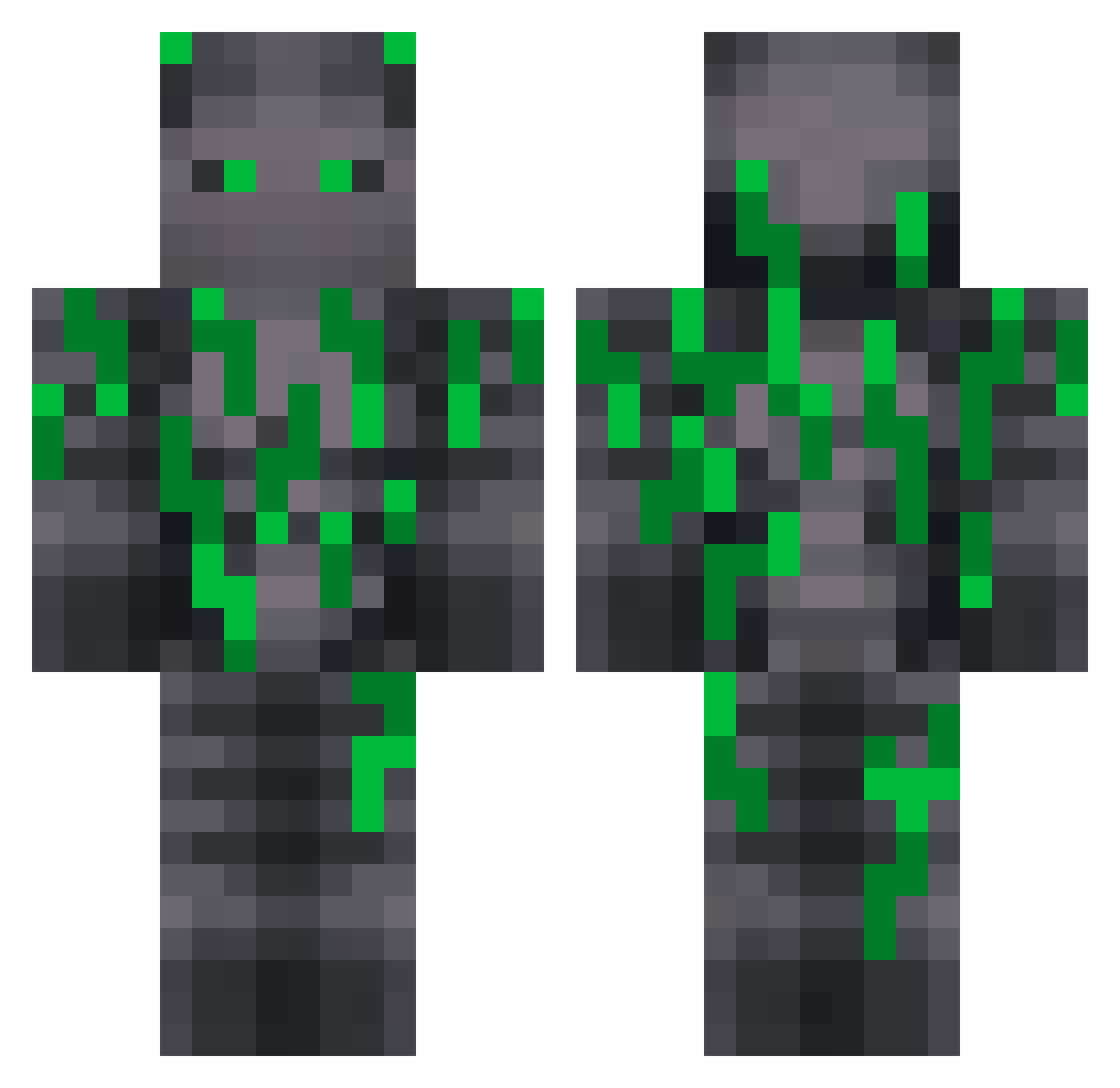 Xikemo_ Minecraft skin, front and back view