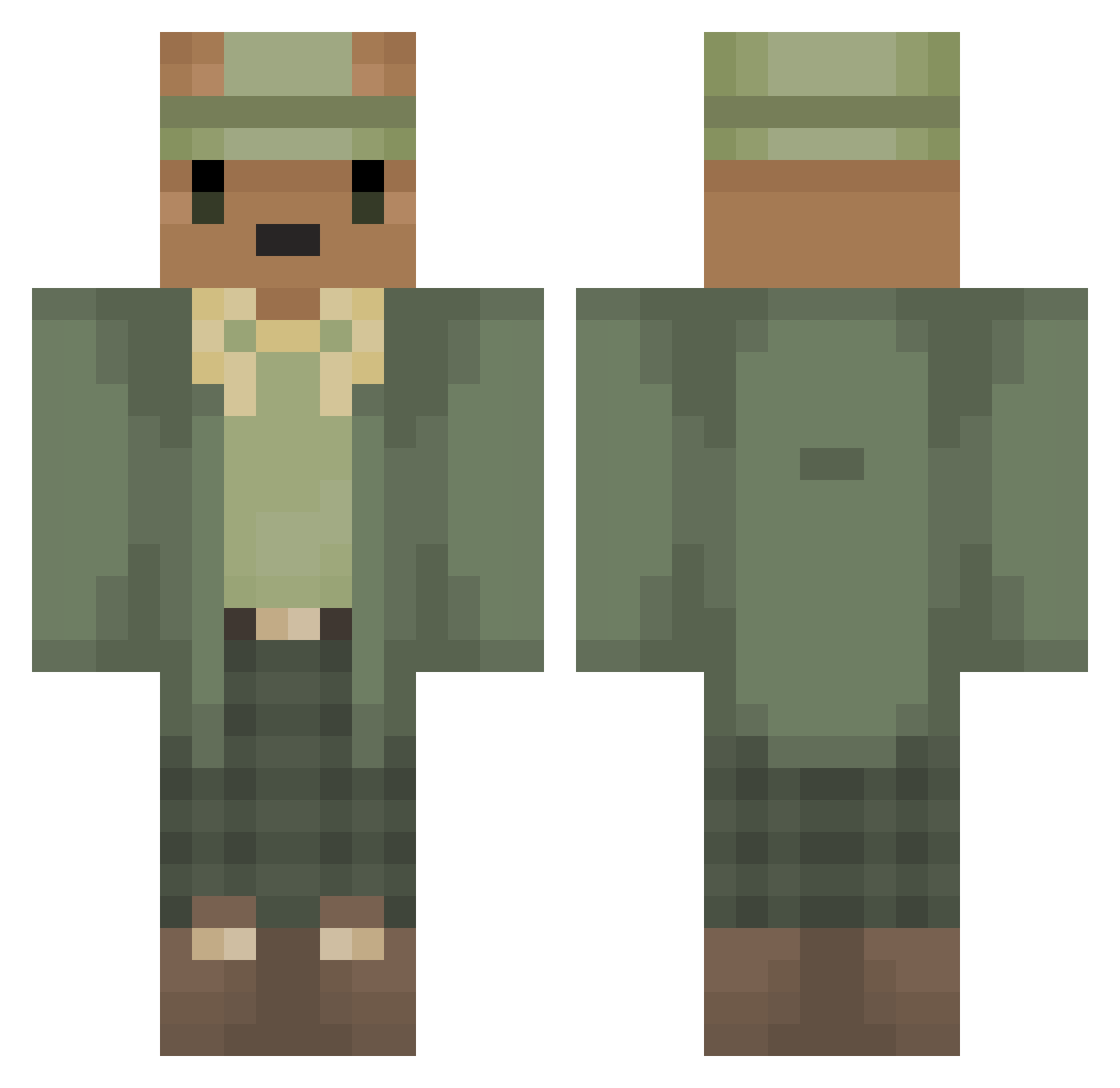 PoinP Minecraft skin, front and back view