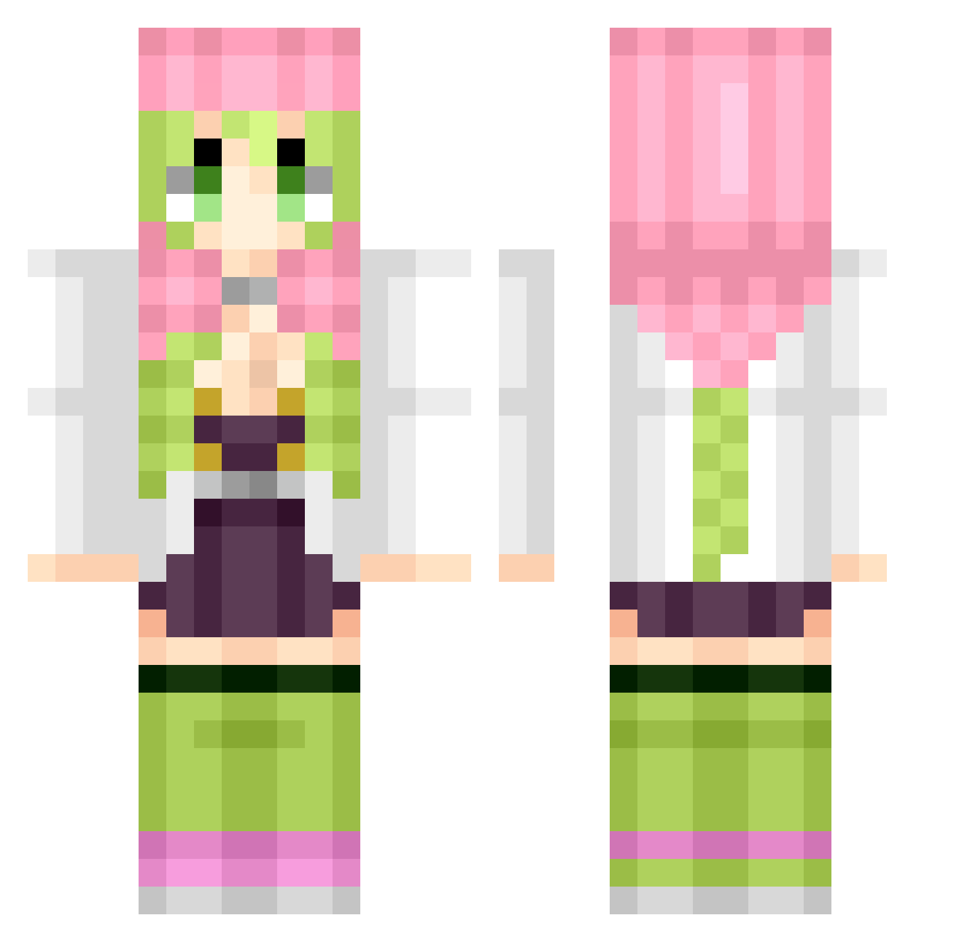 no1MitsuriSimp Minecraft skin, front and back view