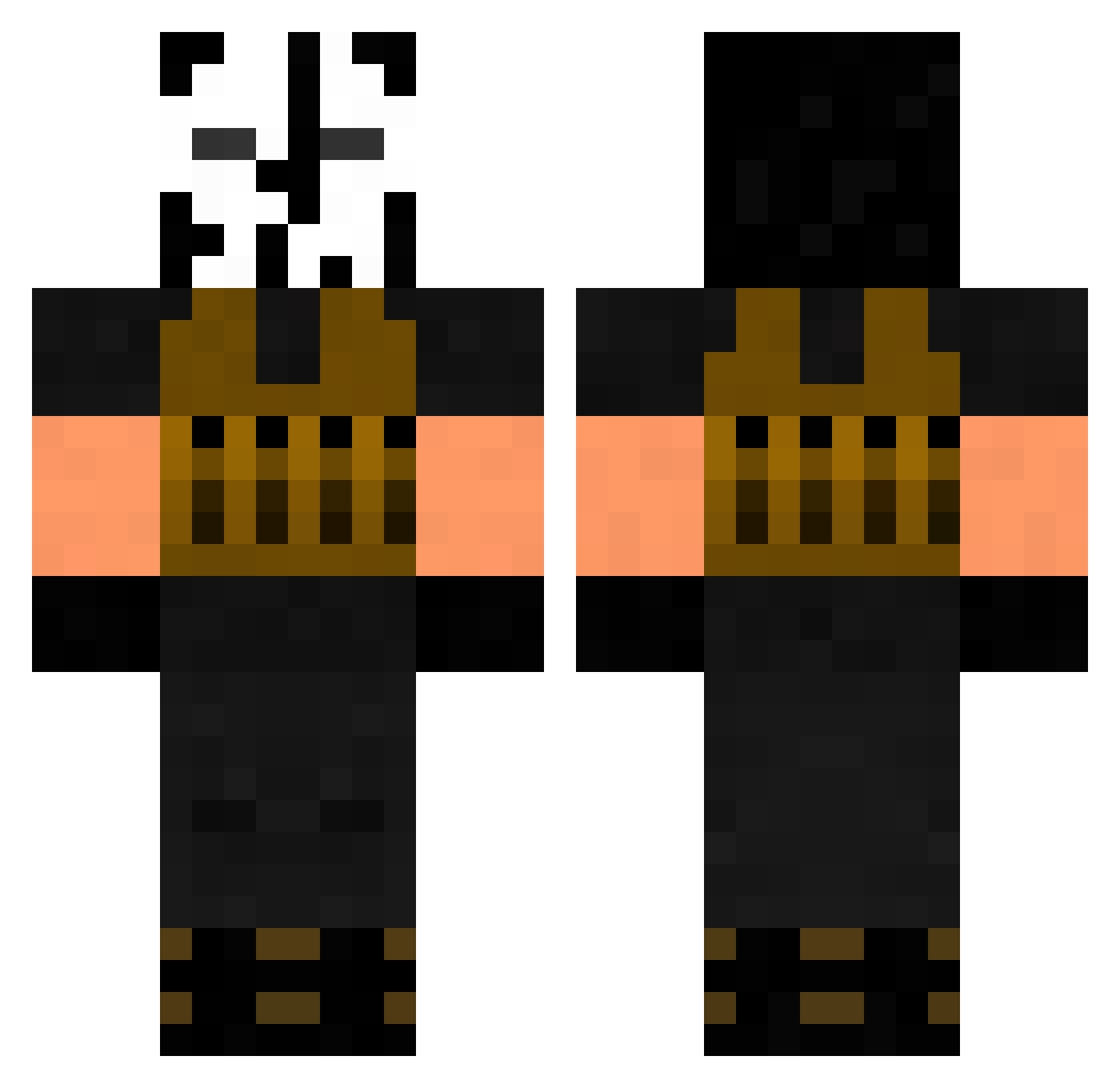 qXinds Minecraft skin, front and back view