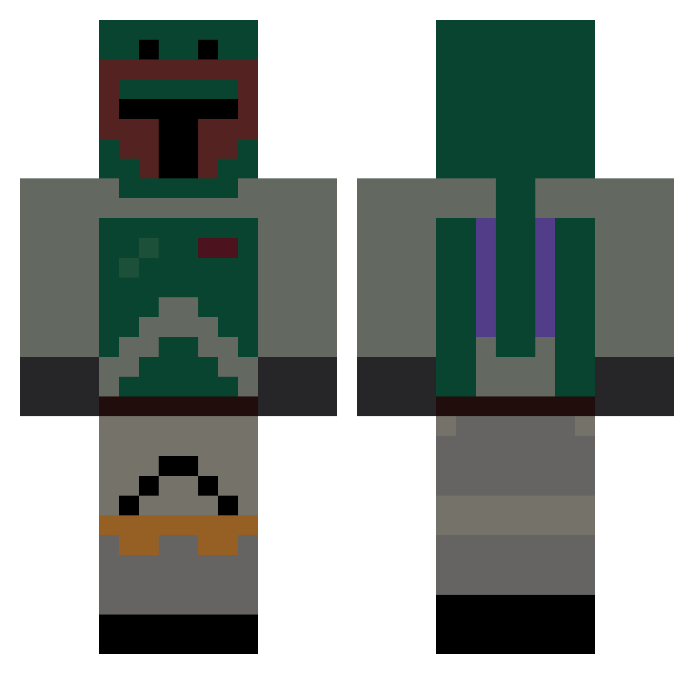 kudus Minecraft skin, front and back view
