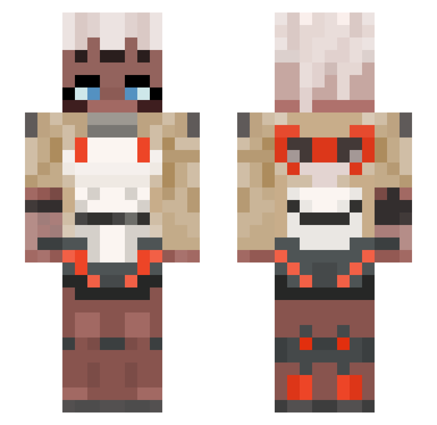 Stylostixis Minecraft skin, front and back view