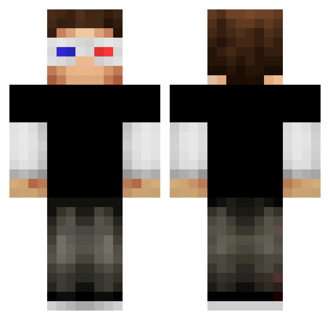 MatizMat Minecraft skin, front and back view