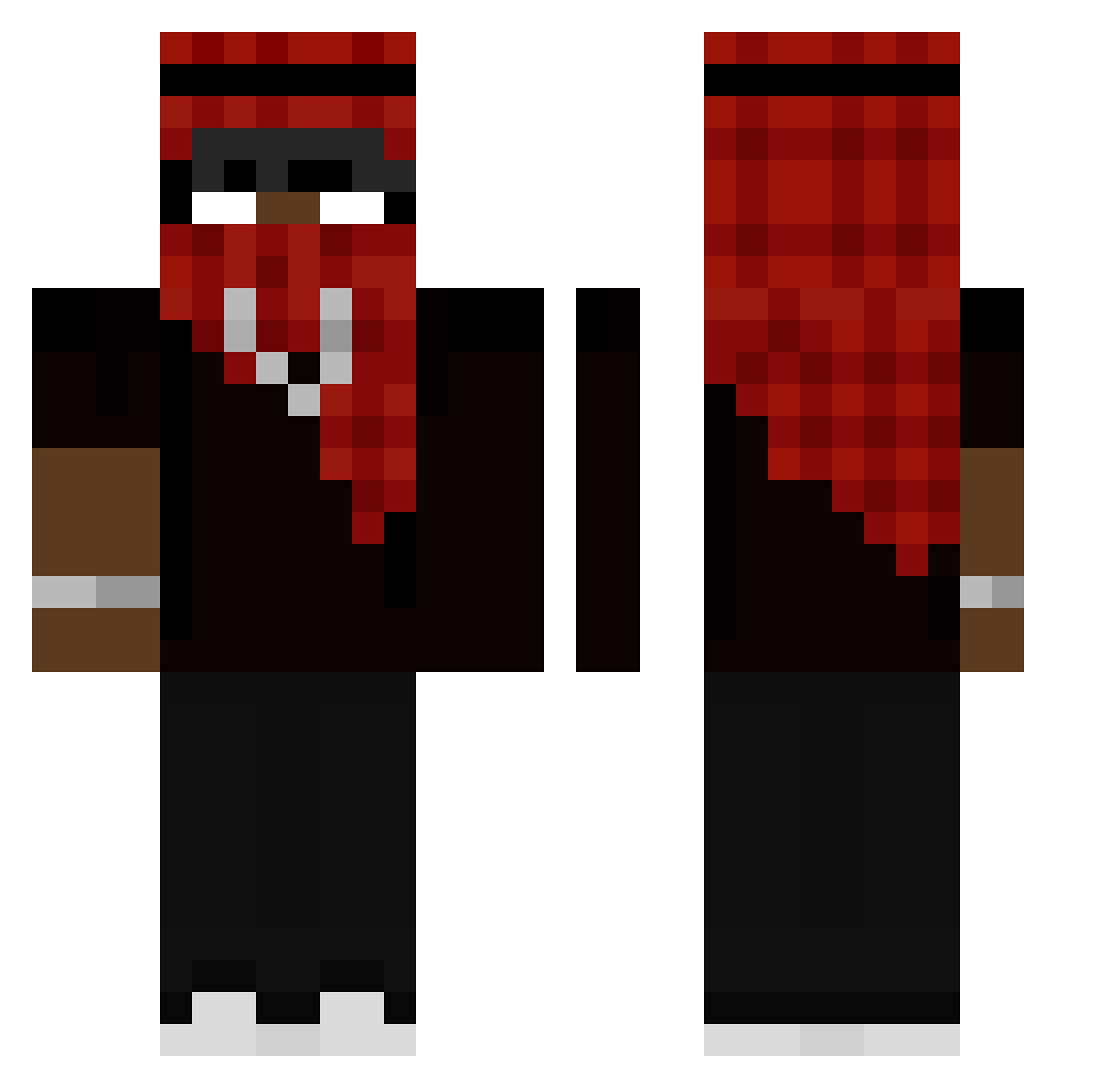 folzuu Minecraft skin, front and back view