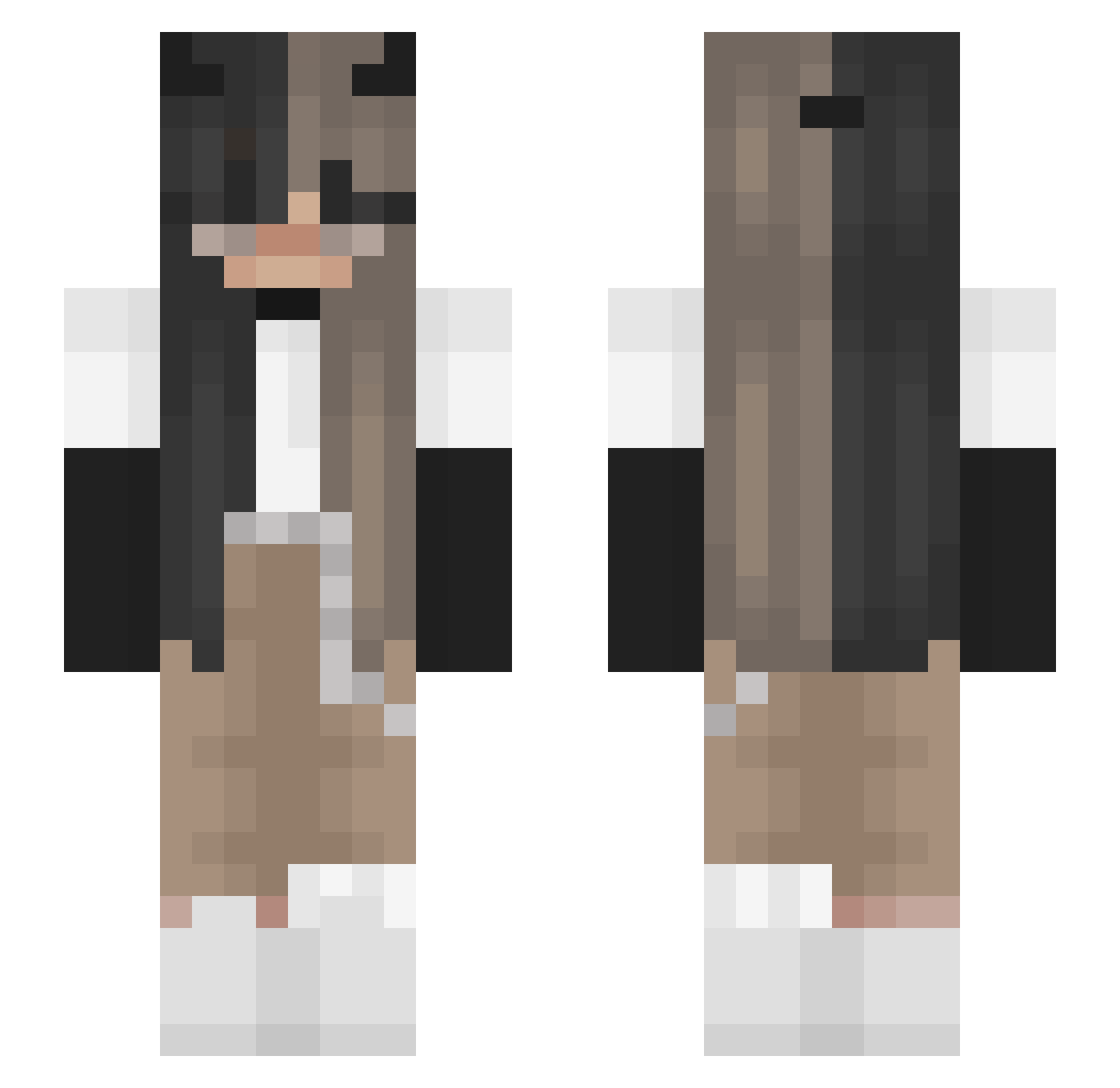 Petunias Minecraft skin, front and back view