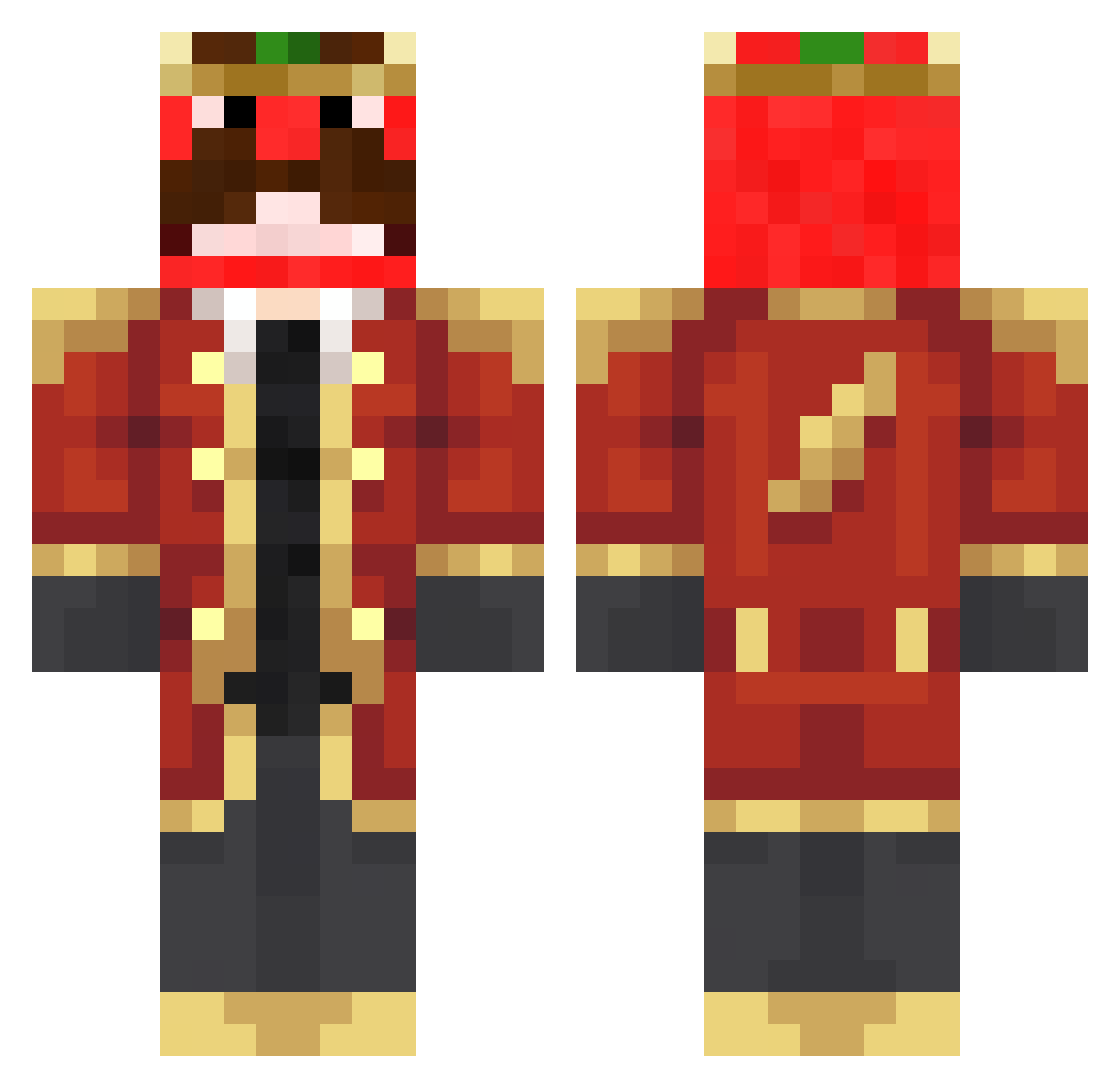 Whuttu Minecraft skin, front and back view