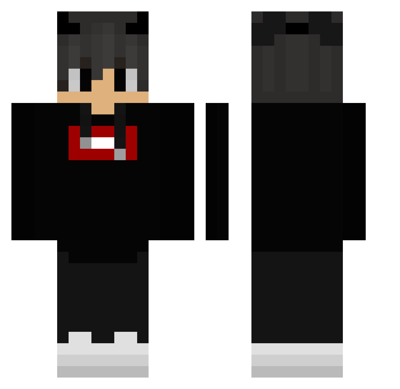 Nh0pe Minecraft skin, front and back view
