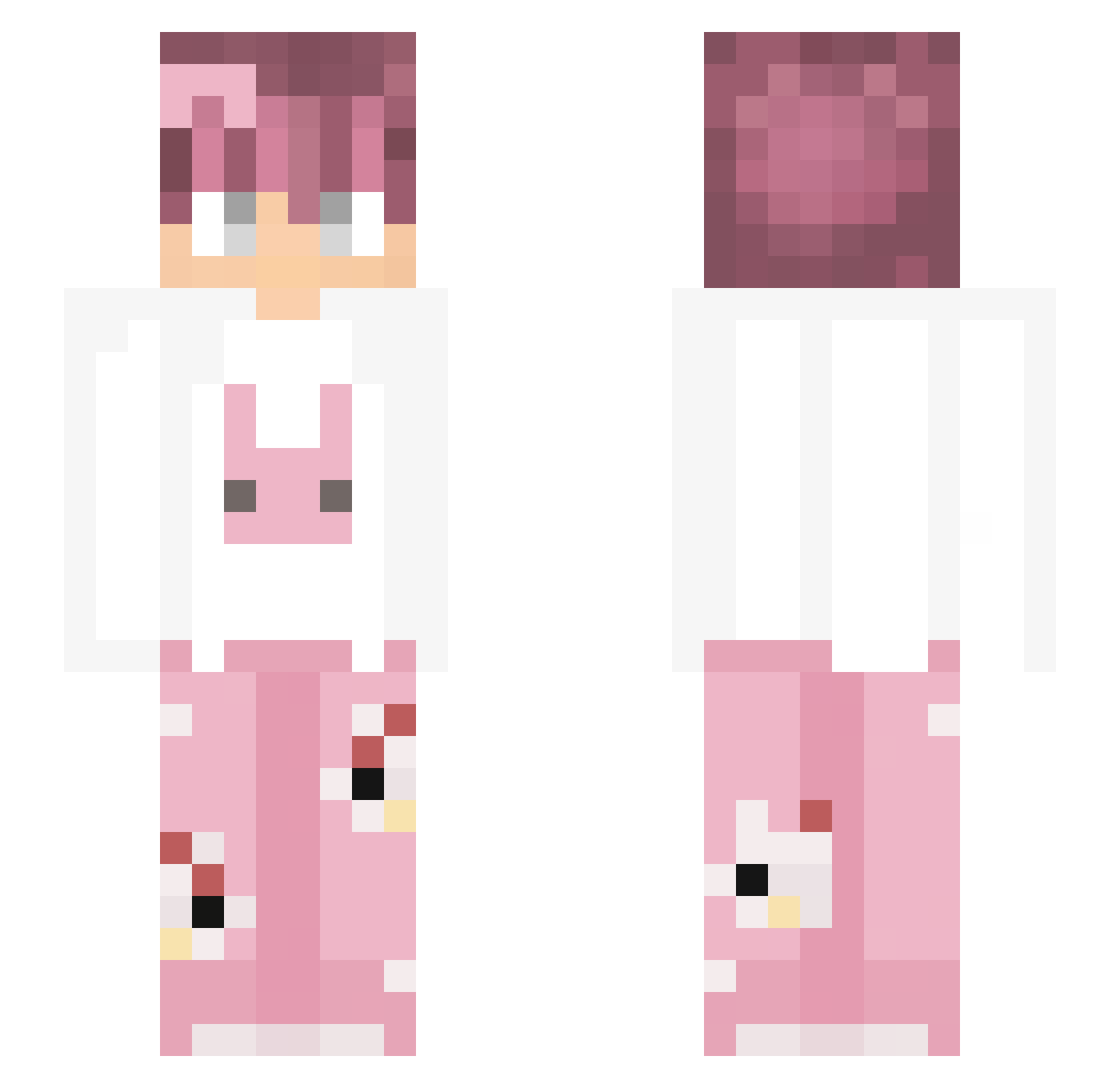 Sauster Minecraft skin, front and back view
