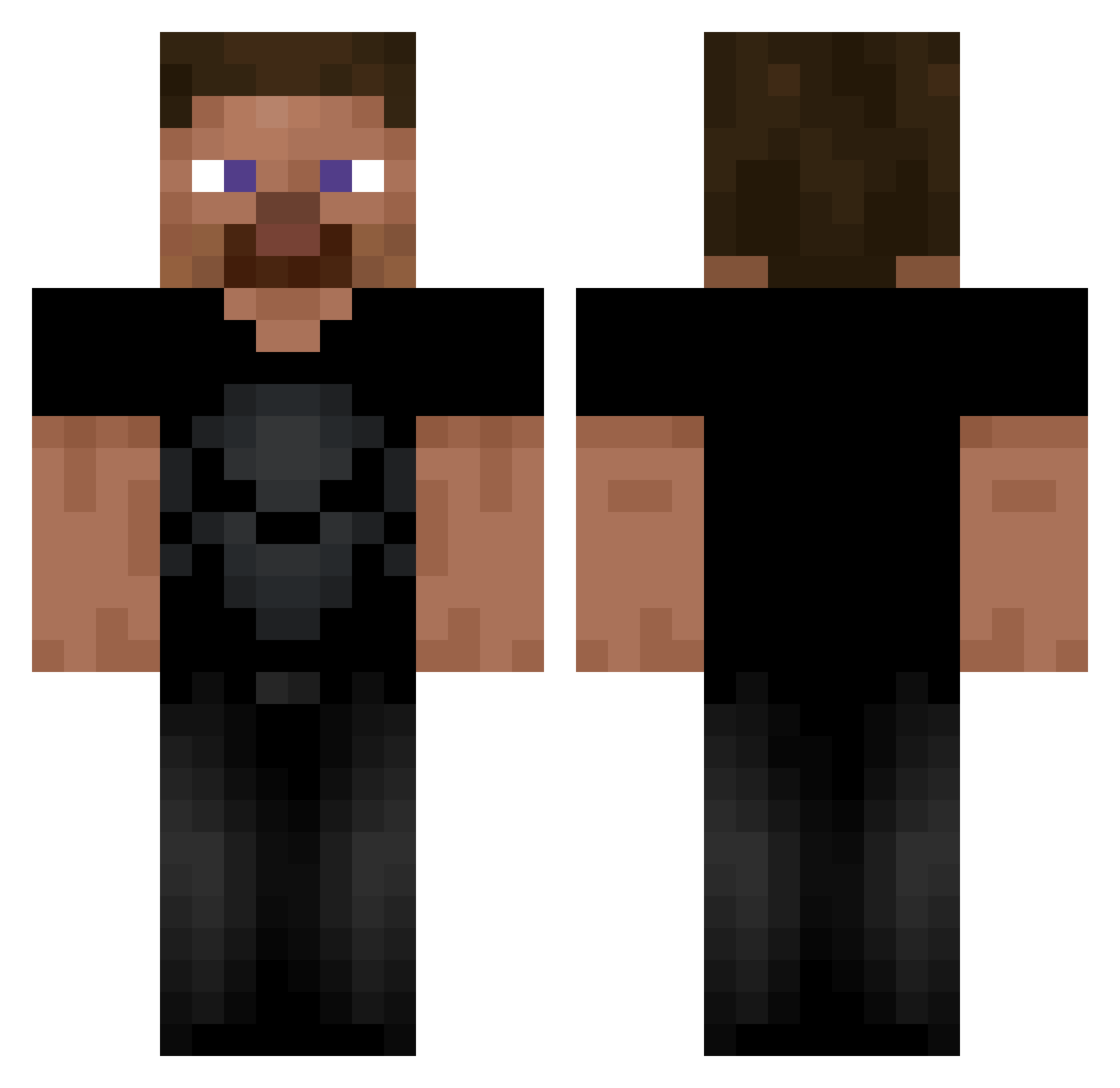 Nelvey Minecraft skin, front and back view