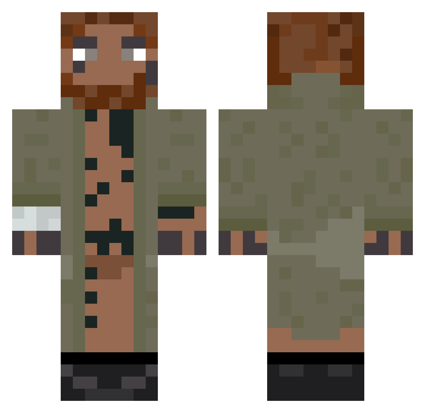 puk1234567 Minecraft skin, front and back view