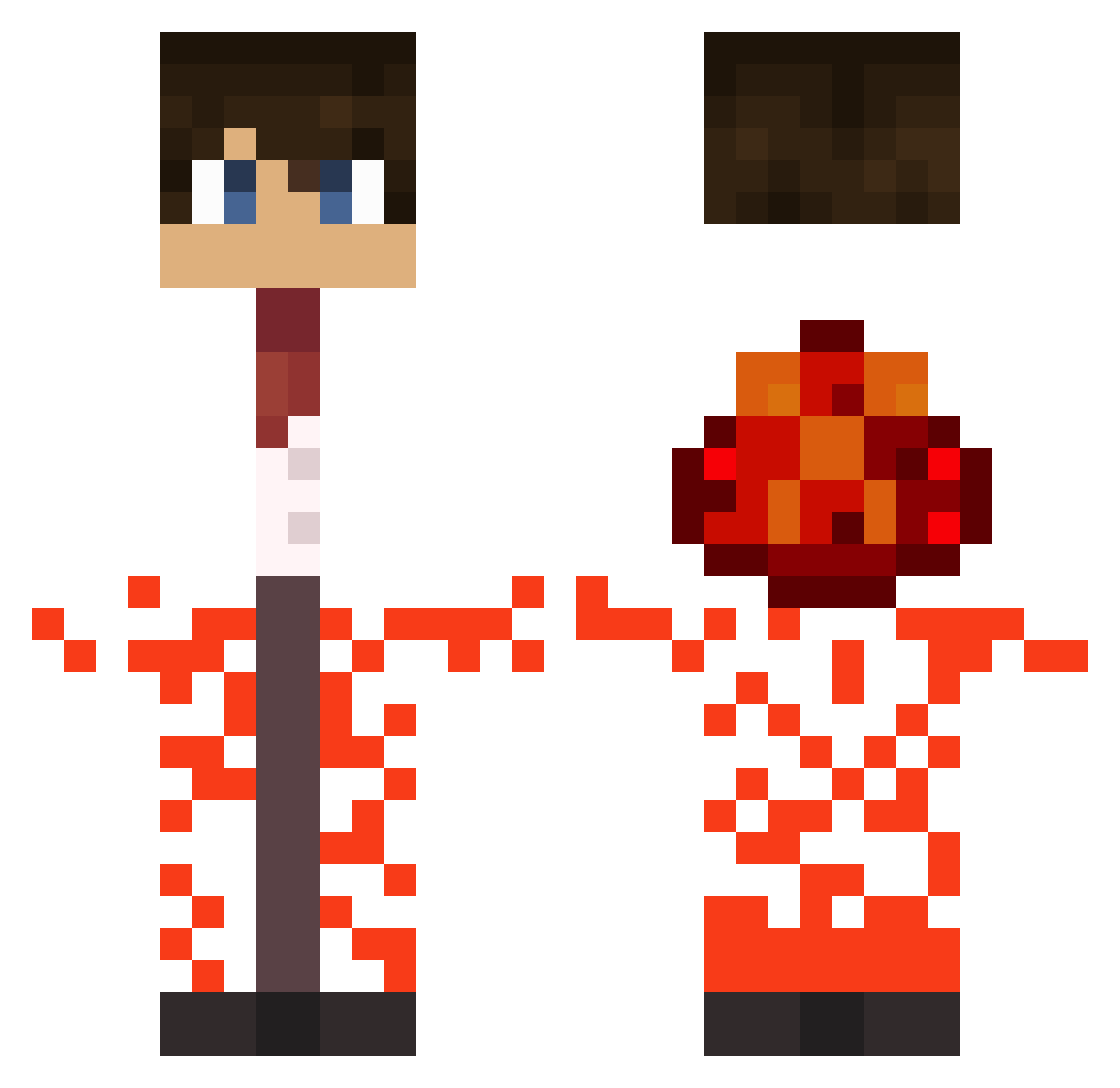 Malionaro Minecraft skin, front and back view