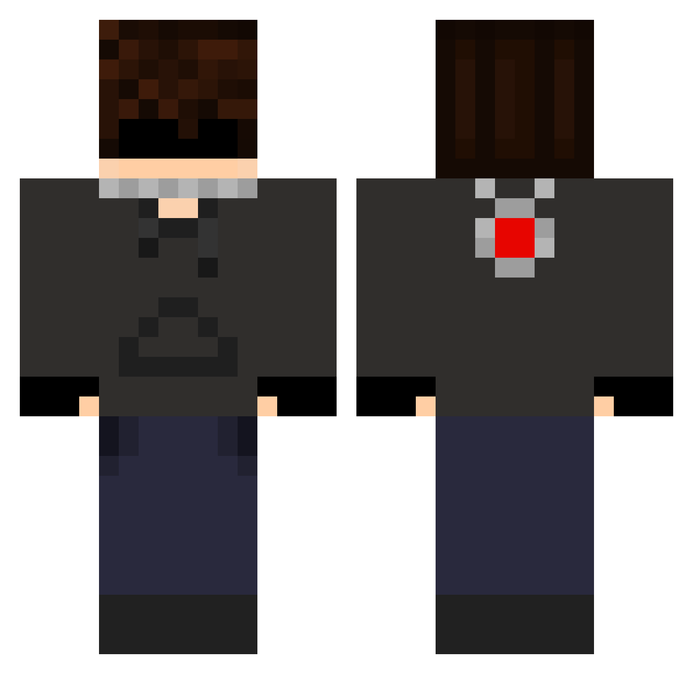 wolfie814 Minecraft skin, front and back view