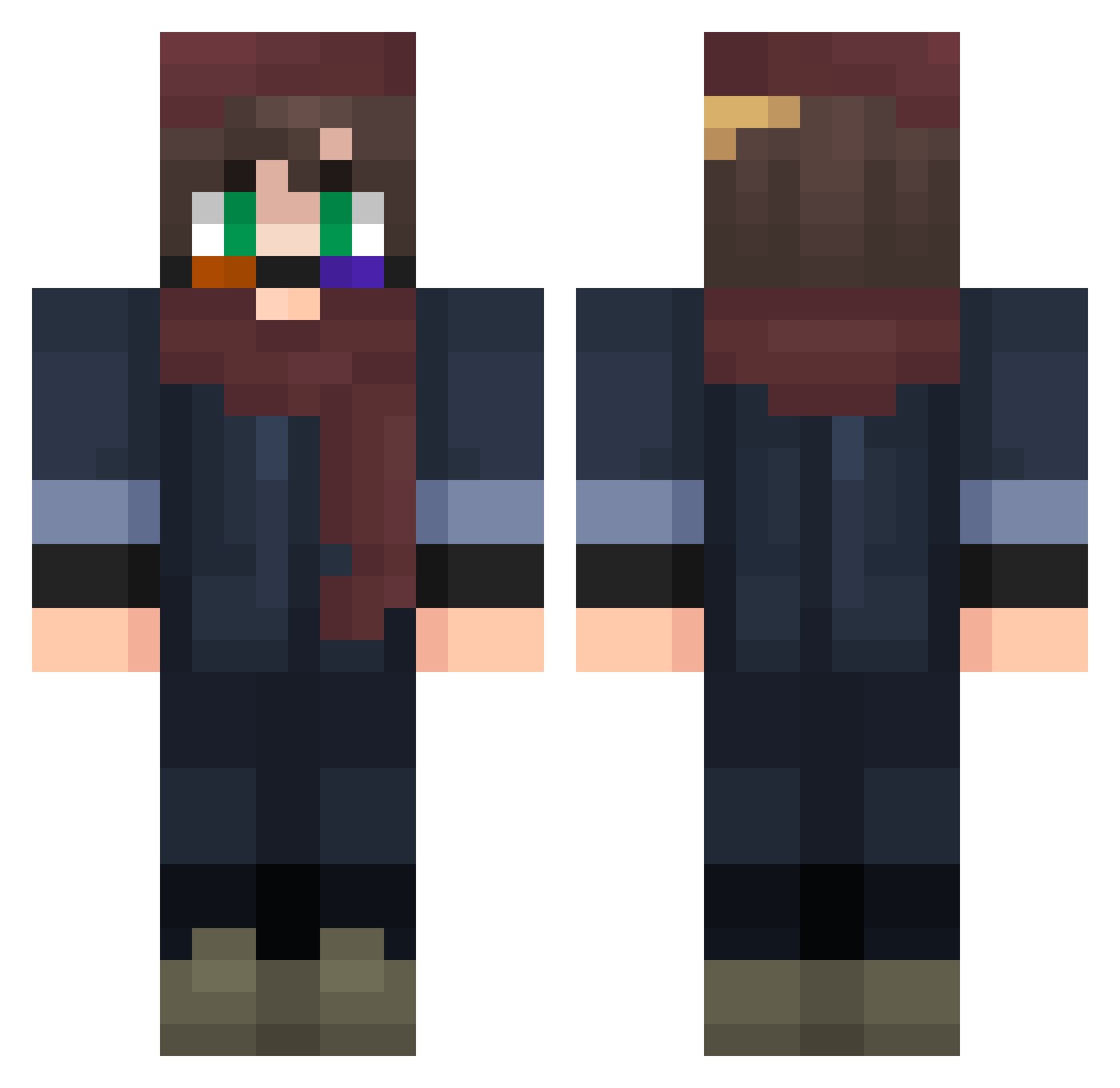 SkyTam92 Minecraft skin, front and back view