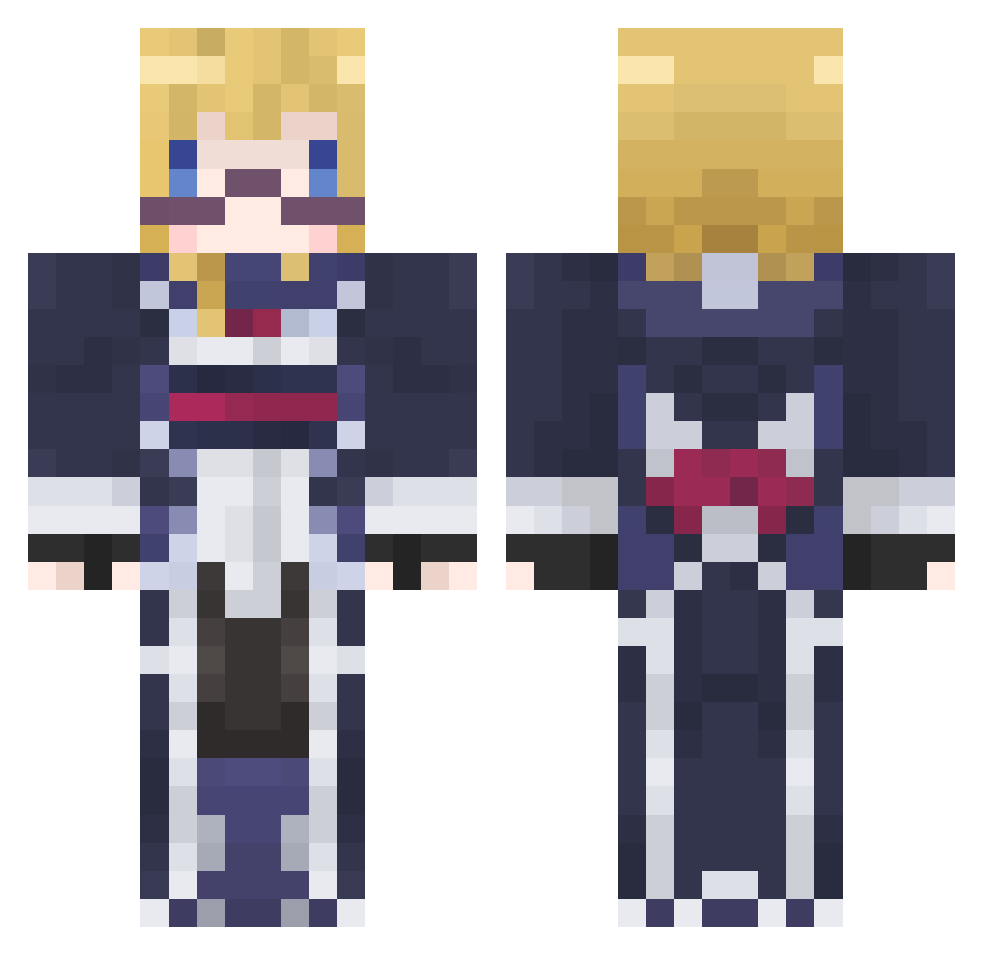 cumene Minecraft skin, front and back view