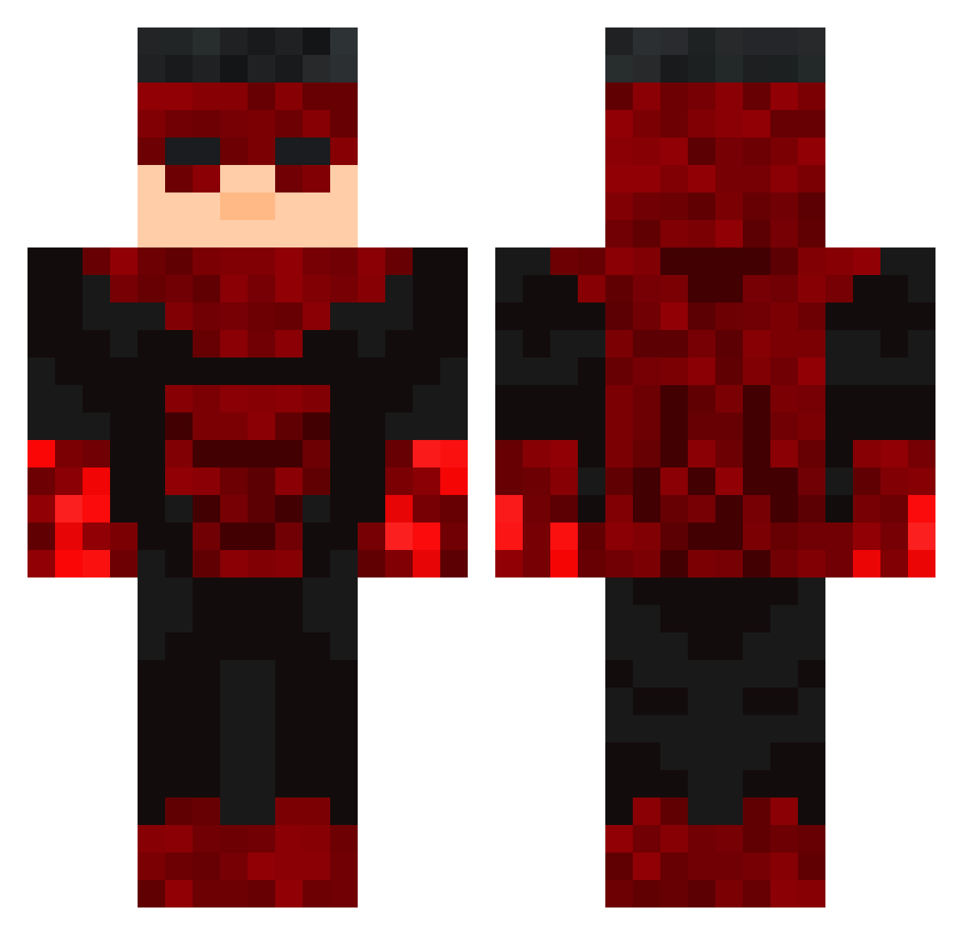 Chlep13 Minecraft skin, front and back view