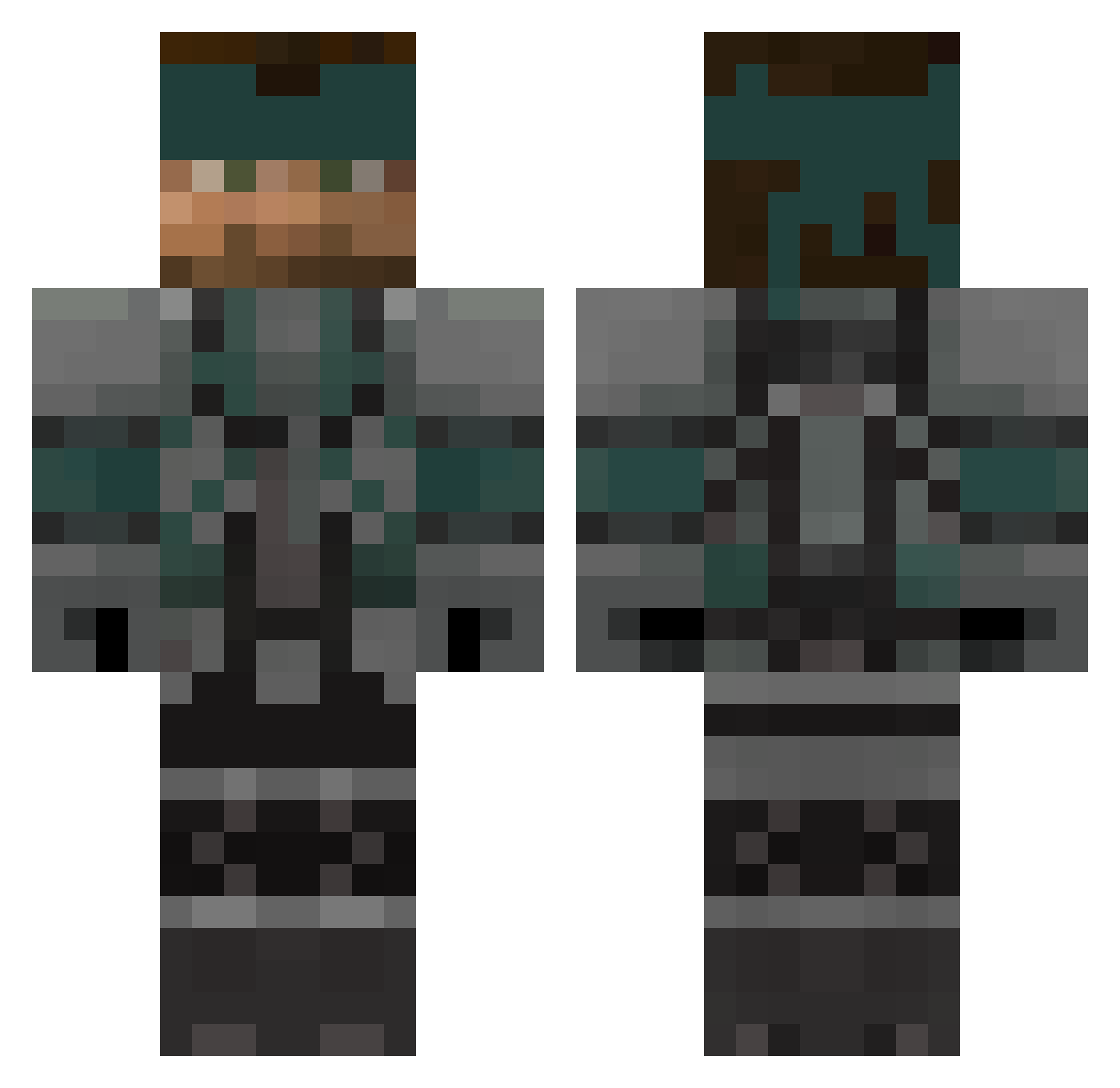 SnakeGear52 Minecraft skin, front and back view