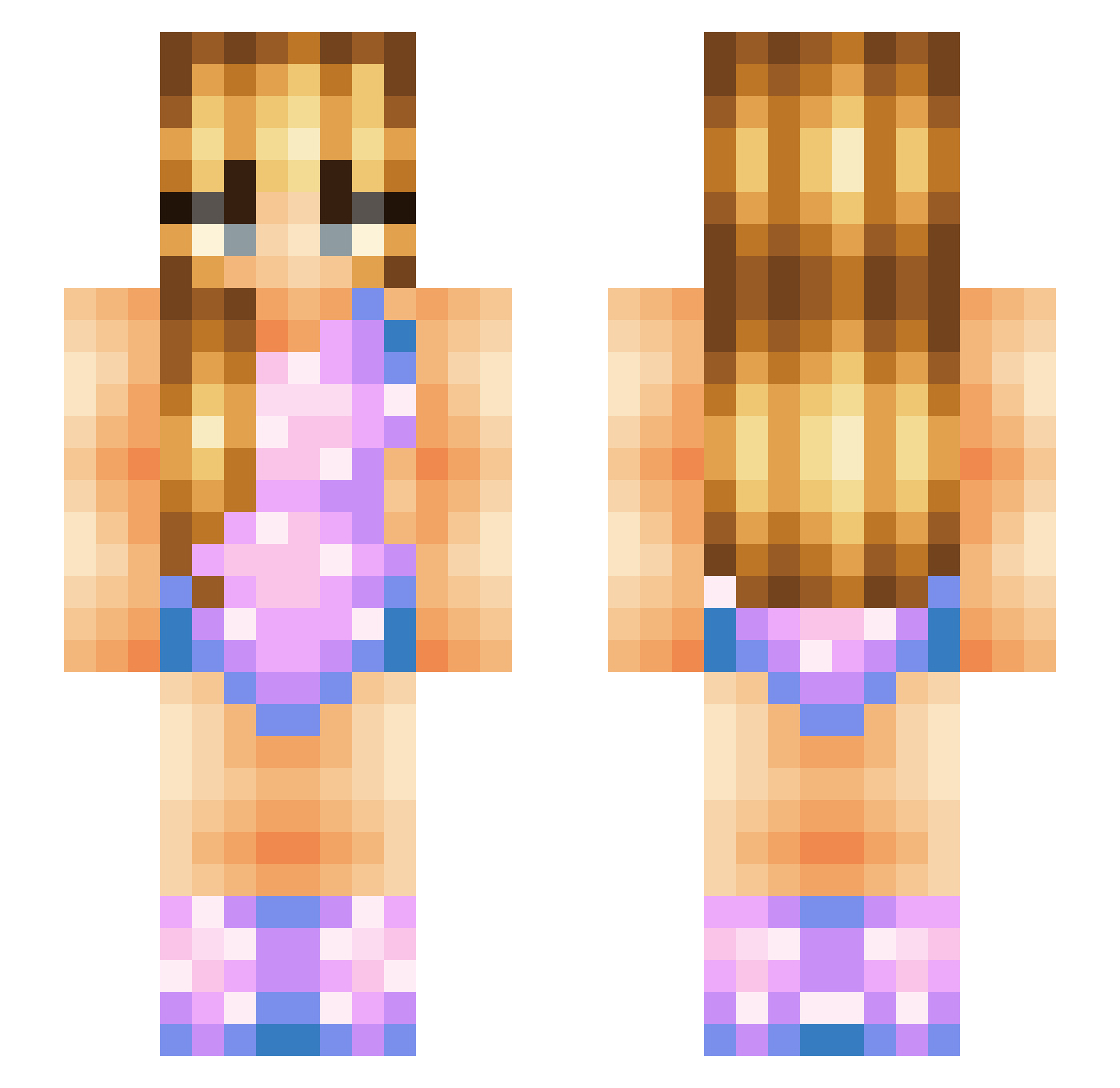 XTypicalRawsonX Minecraft skin, front and back view