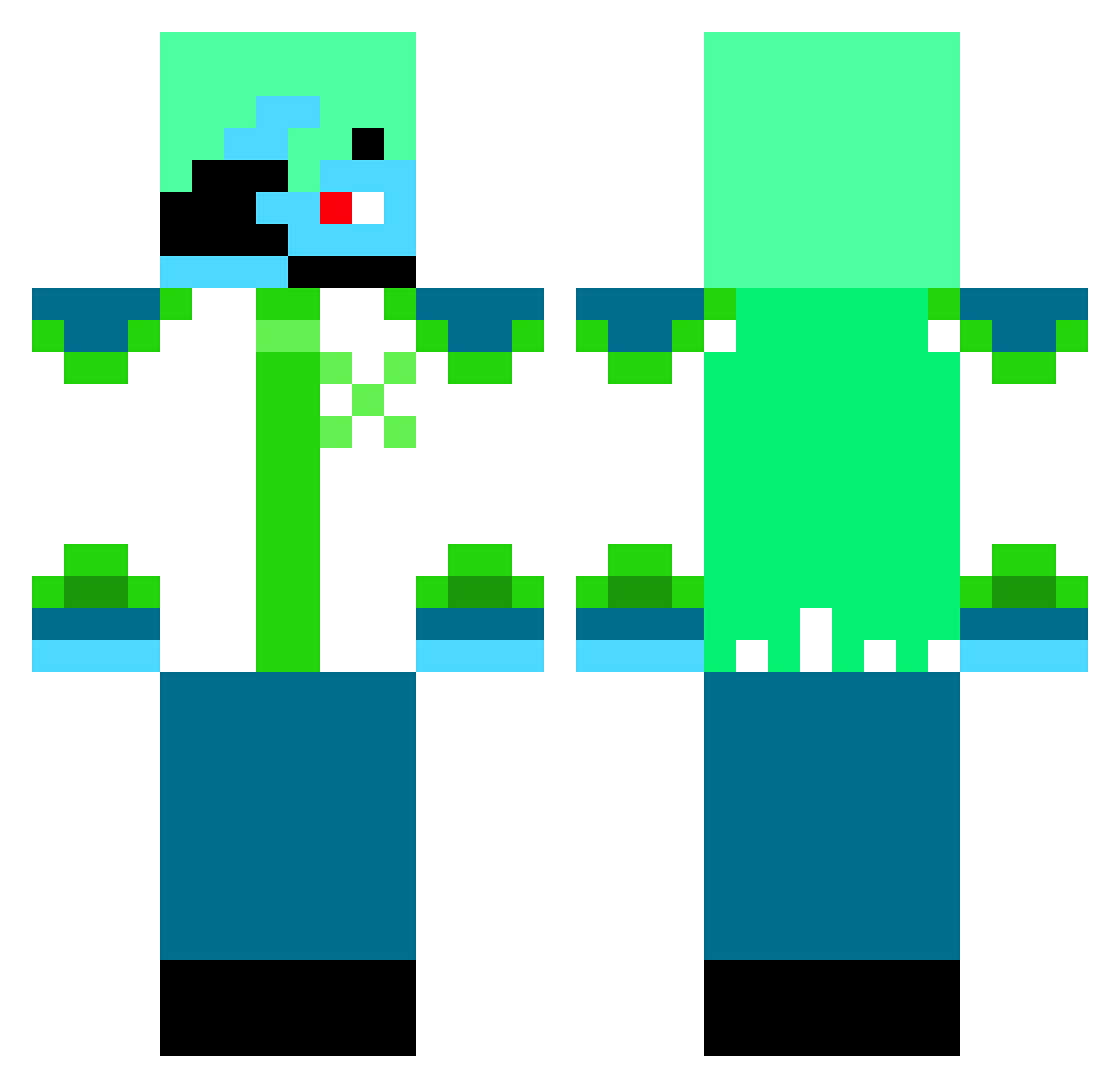 GhostlyWoo Minecraft skin, front and back view