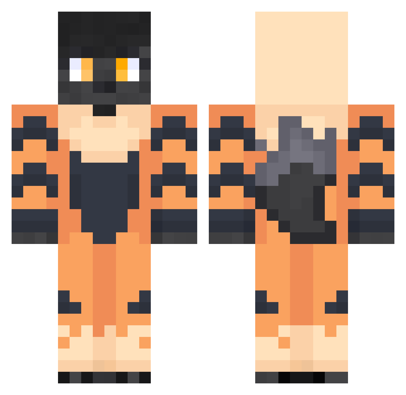 Terror8yte Minecraft skin, front and back view