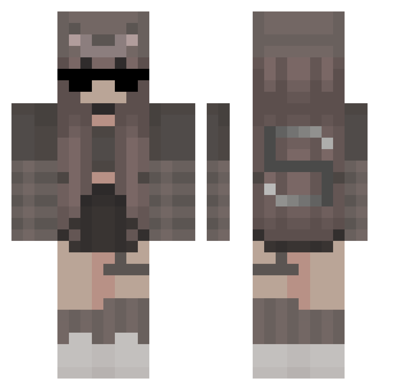 vxkn_ Minecraft skin, front and back view