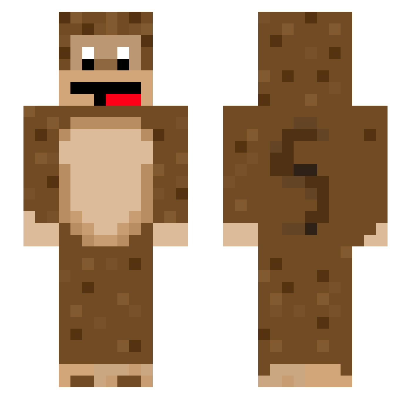 Thewildhollis Minecraft skin, front and back view