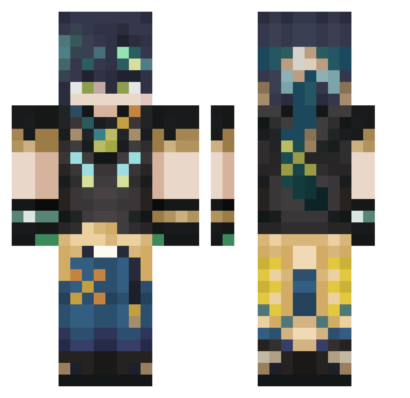 Xchurch21Xx Minecraft skin, front and back view