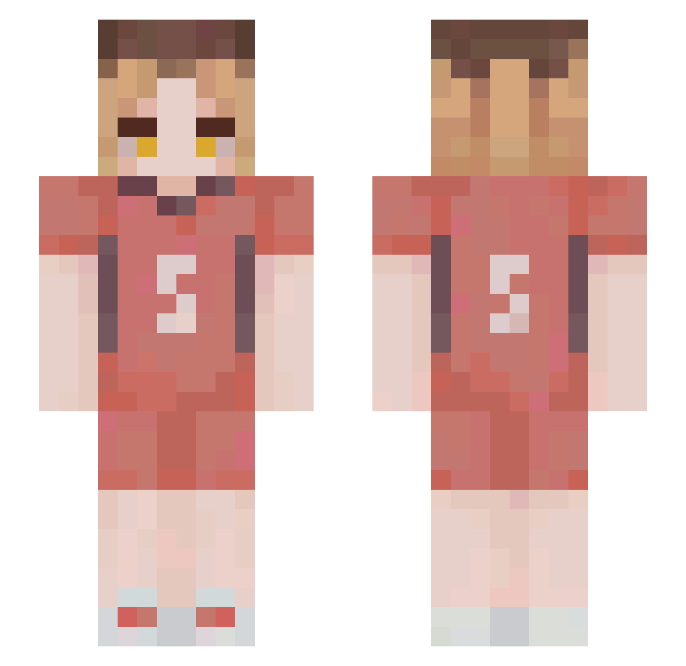 JaeZoOM Minecraft skin, front and back view