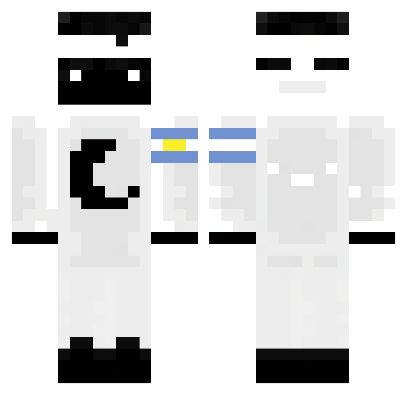 ItzDarioLol Minecraft skin, front and back view