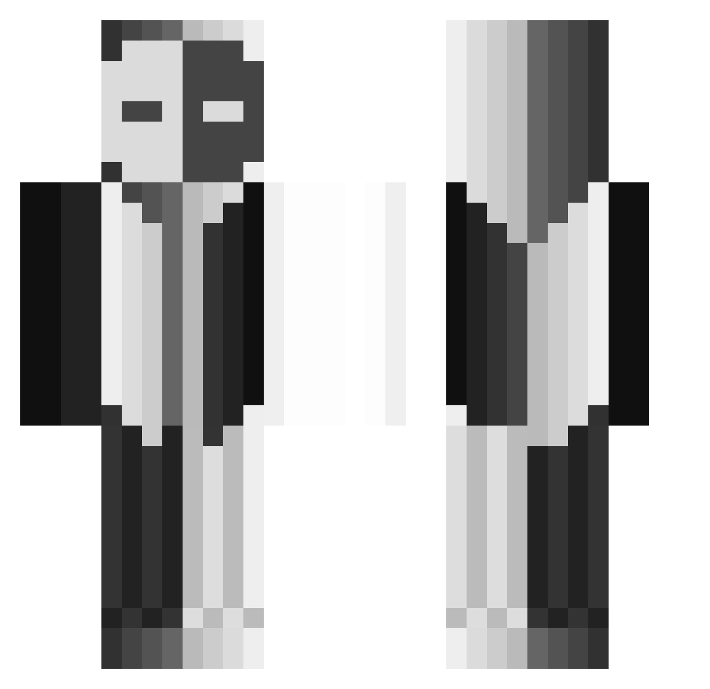 TK7Q8 Minecraft skin, front and back view