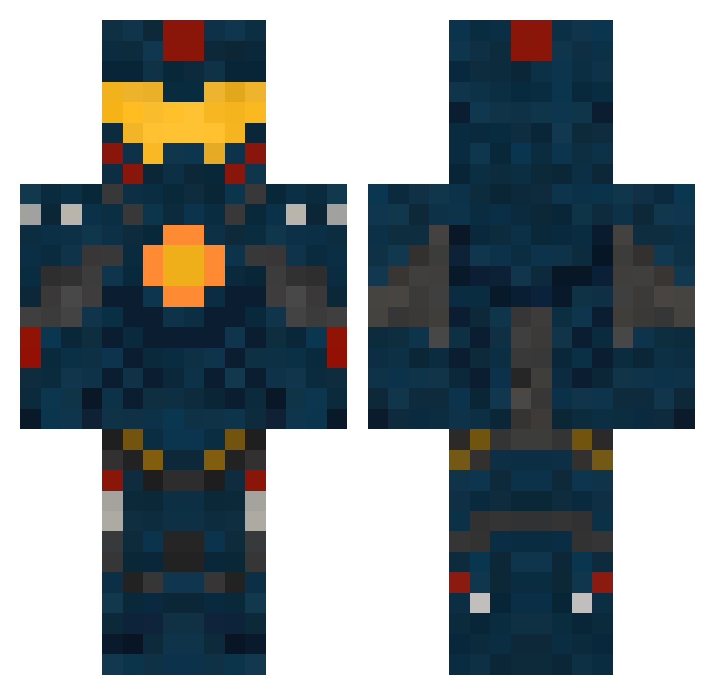 c4rsn Minecraft skin, front and back view
