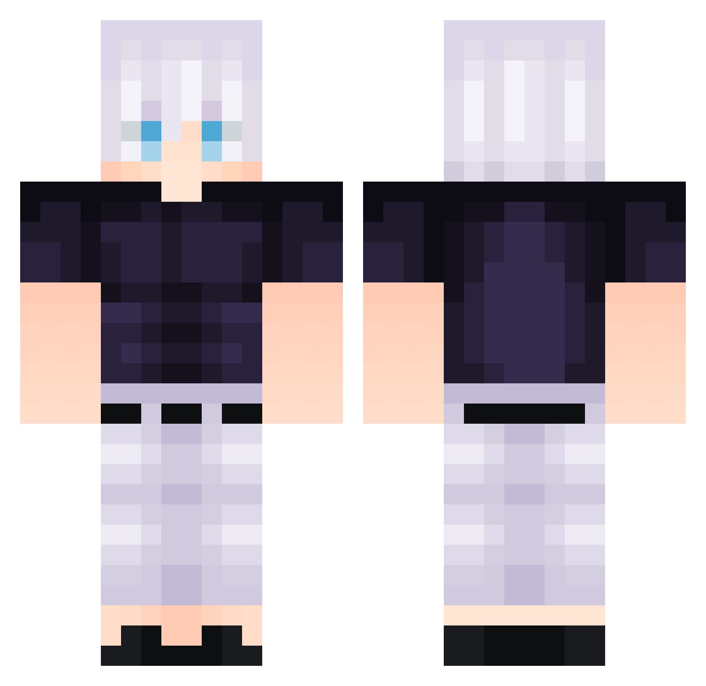 Squifli09 Minecraft skin, front and back view