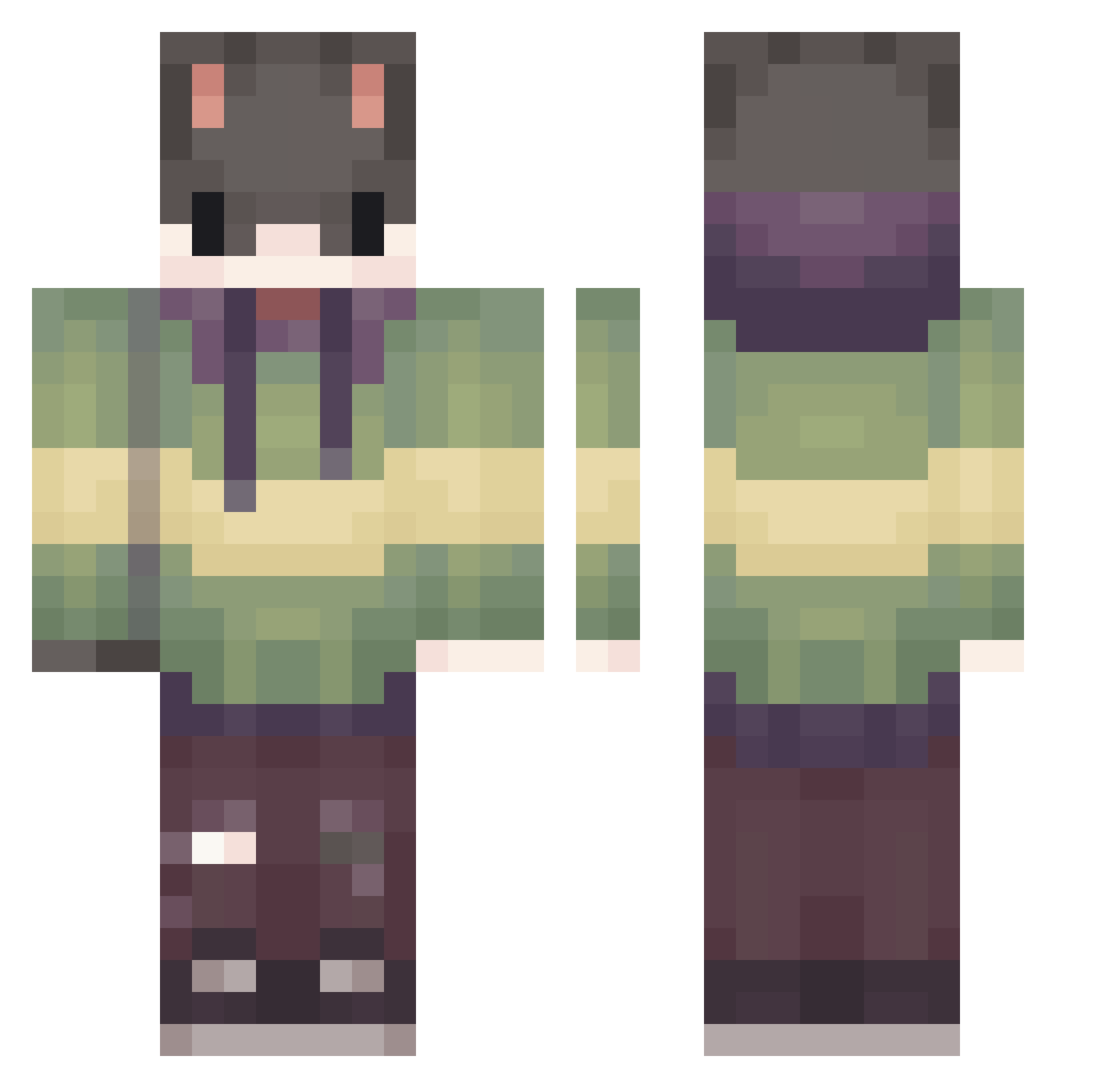 Tyren_ Minecraft skin, front and back view