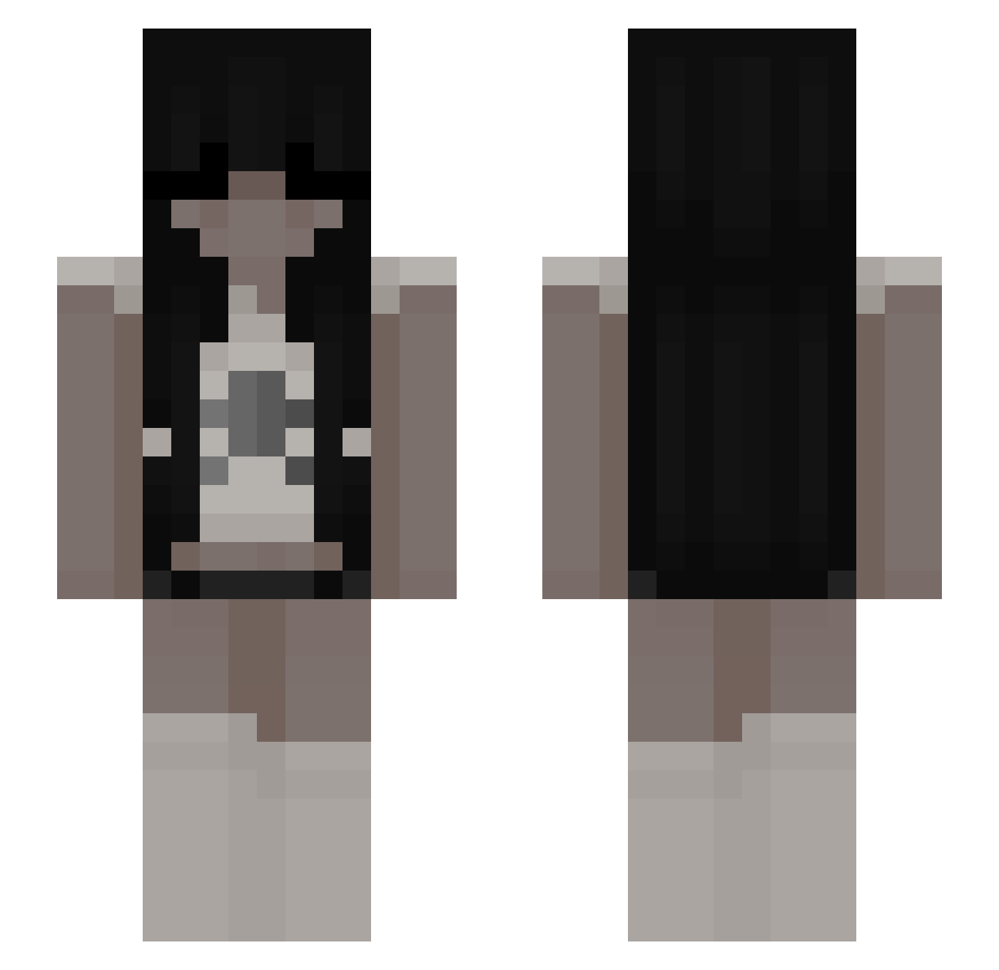 jacenta Minecraft skin, front and back view