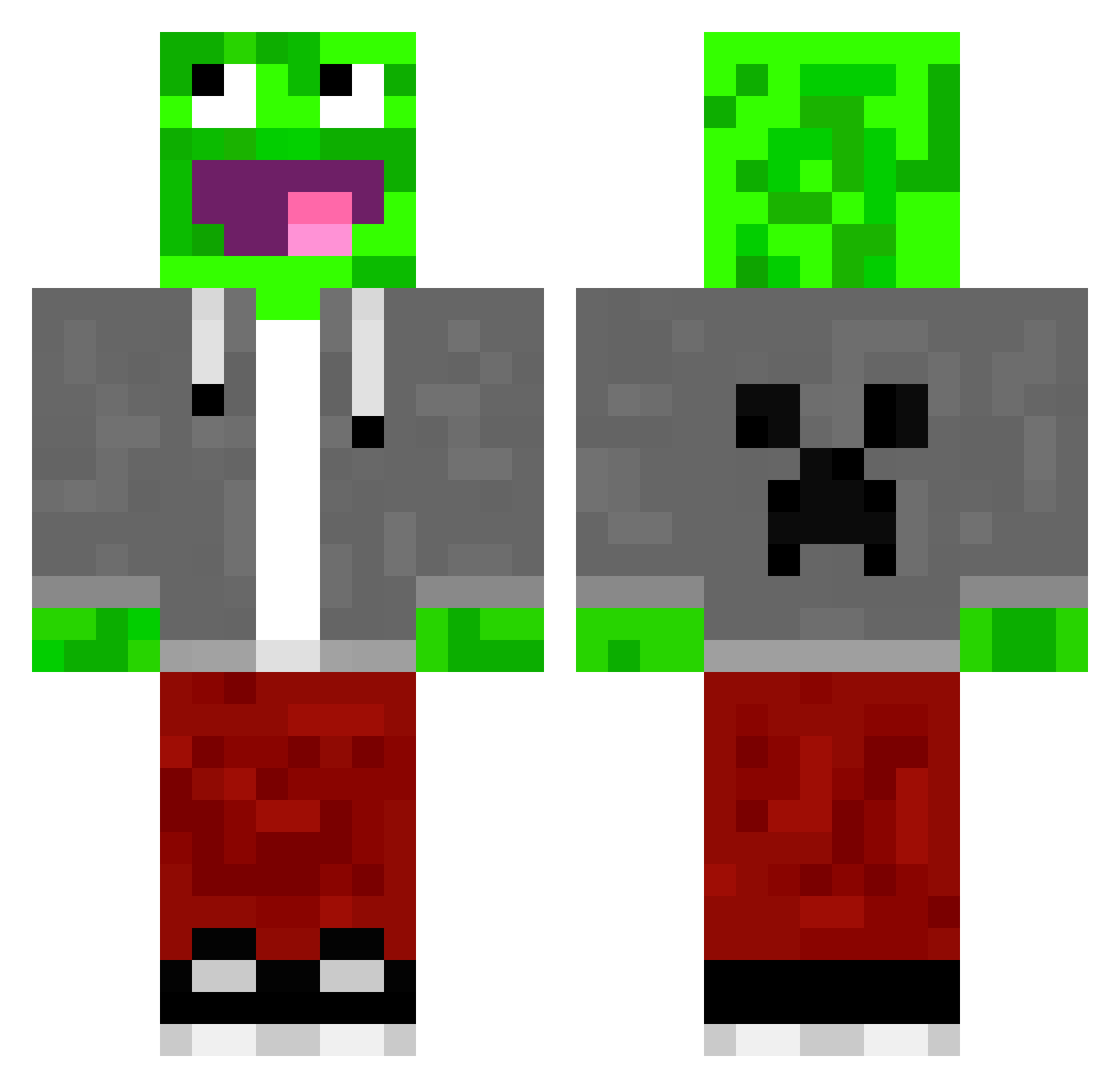 ZjedzSzczura Minecraft skin, front and back view