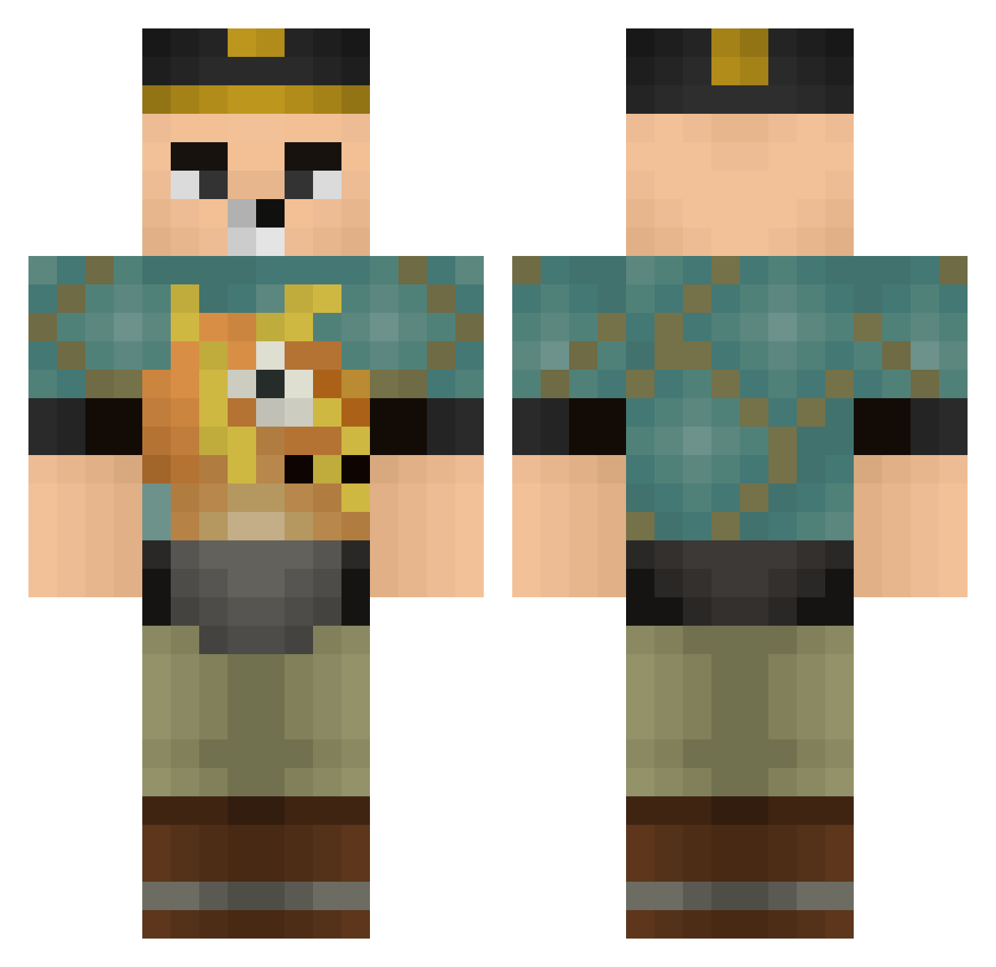 co_ockninja Minecraft skin, front and back view