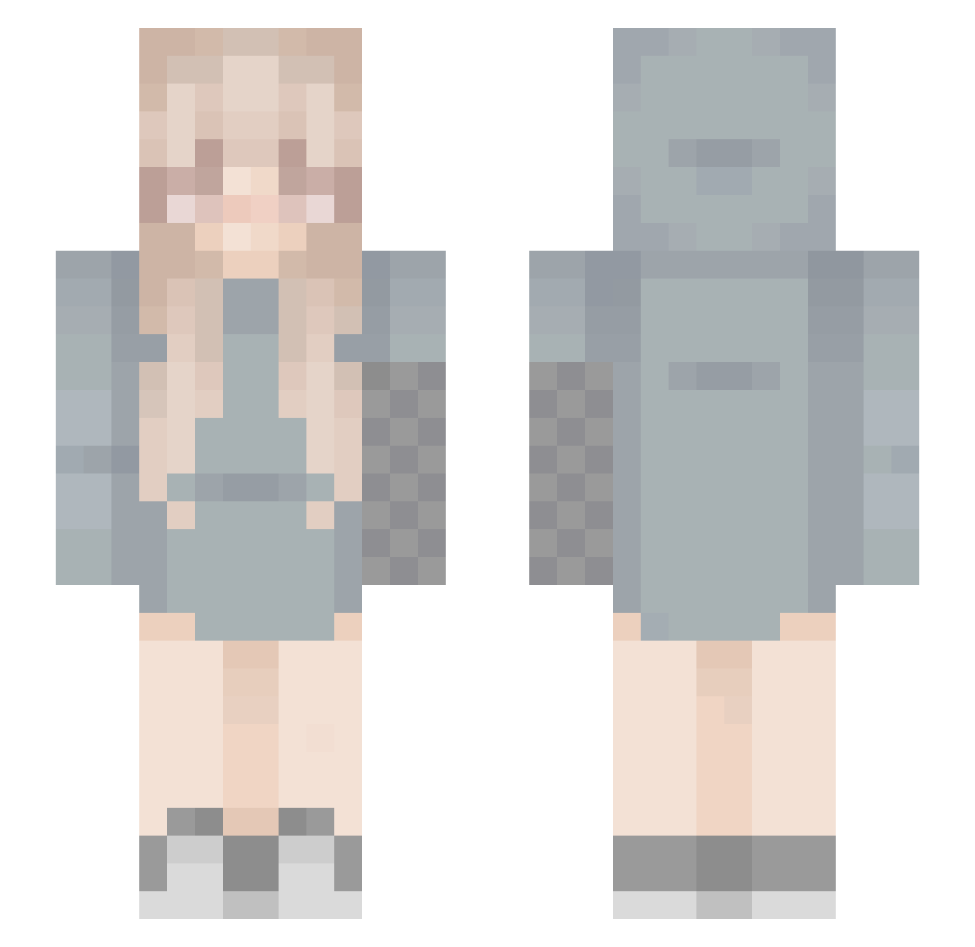 snowyxIma Minecraft skin, front and back view