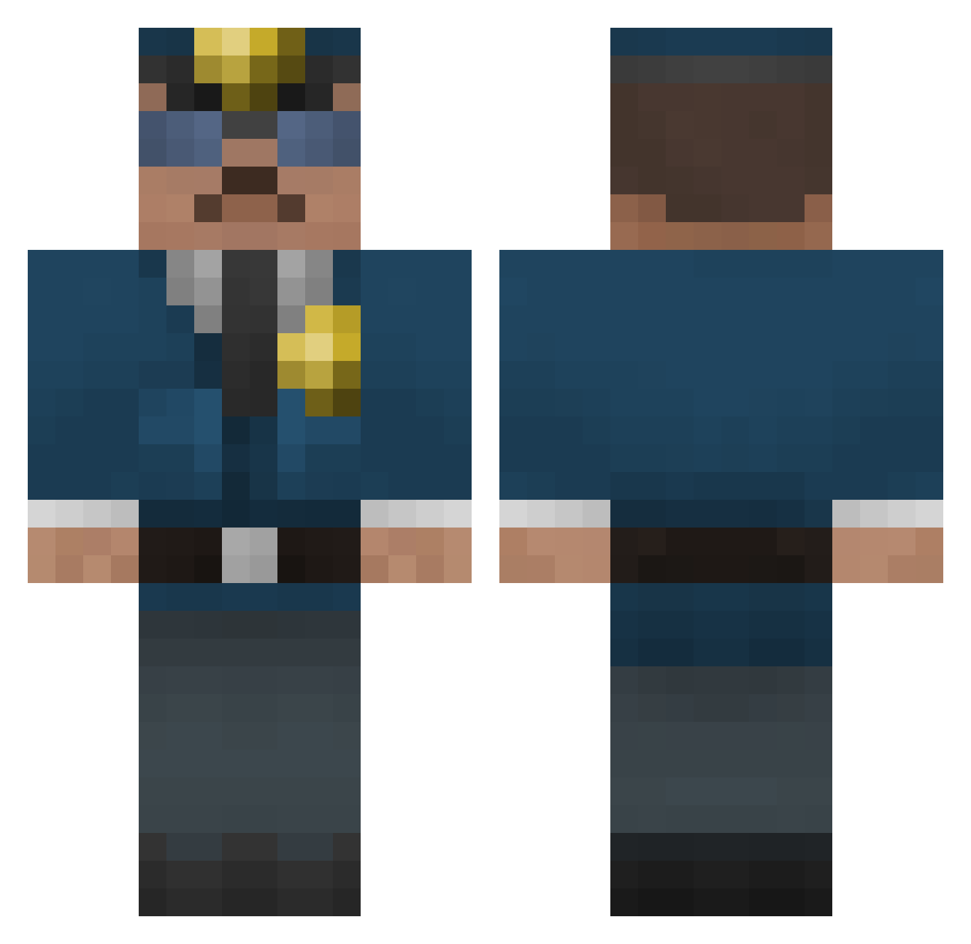 4dz Minecraft skin, front and back view